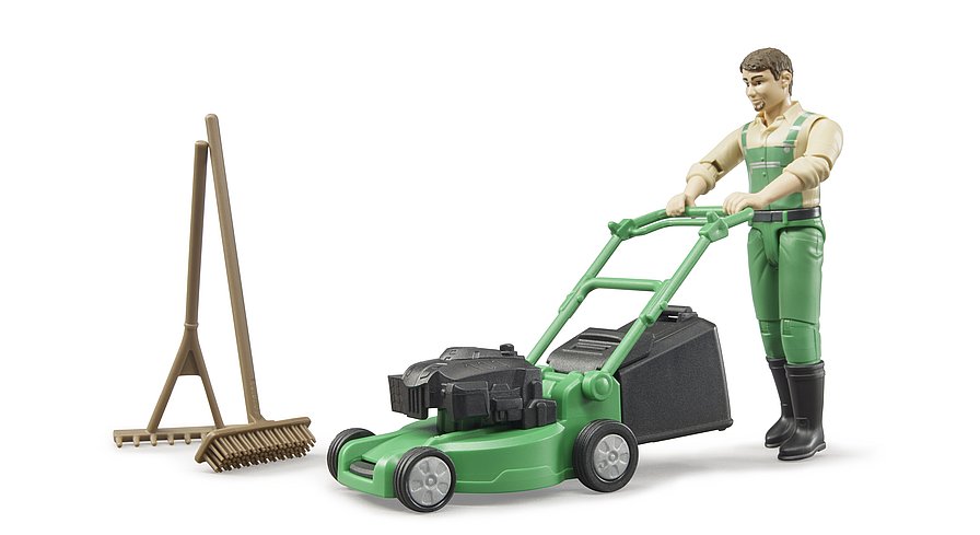 BRUDER Modelle & Fahrzeuge Bruder 62103 - bworld Gärtner mit Rasenmäher und Gartengeräten