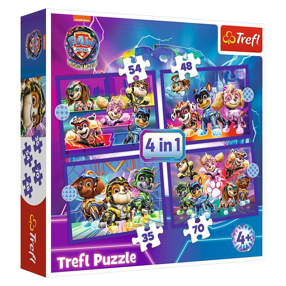 Trefl Puzzles Paw Patrol Film - 4 in 1 Puzzle 35, 48, 54, 70 Teile