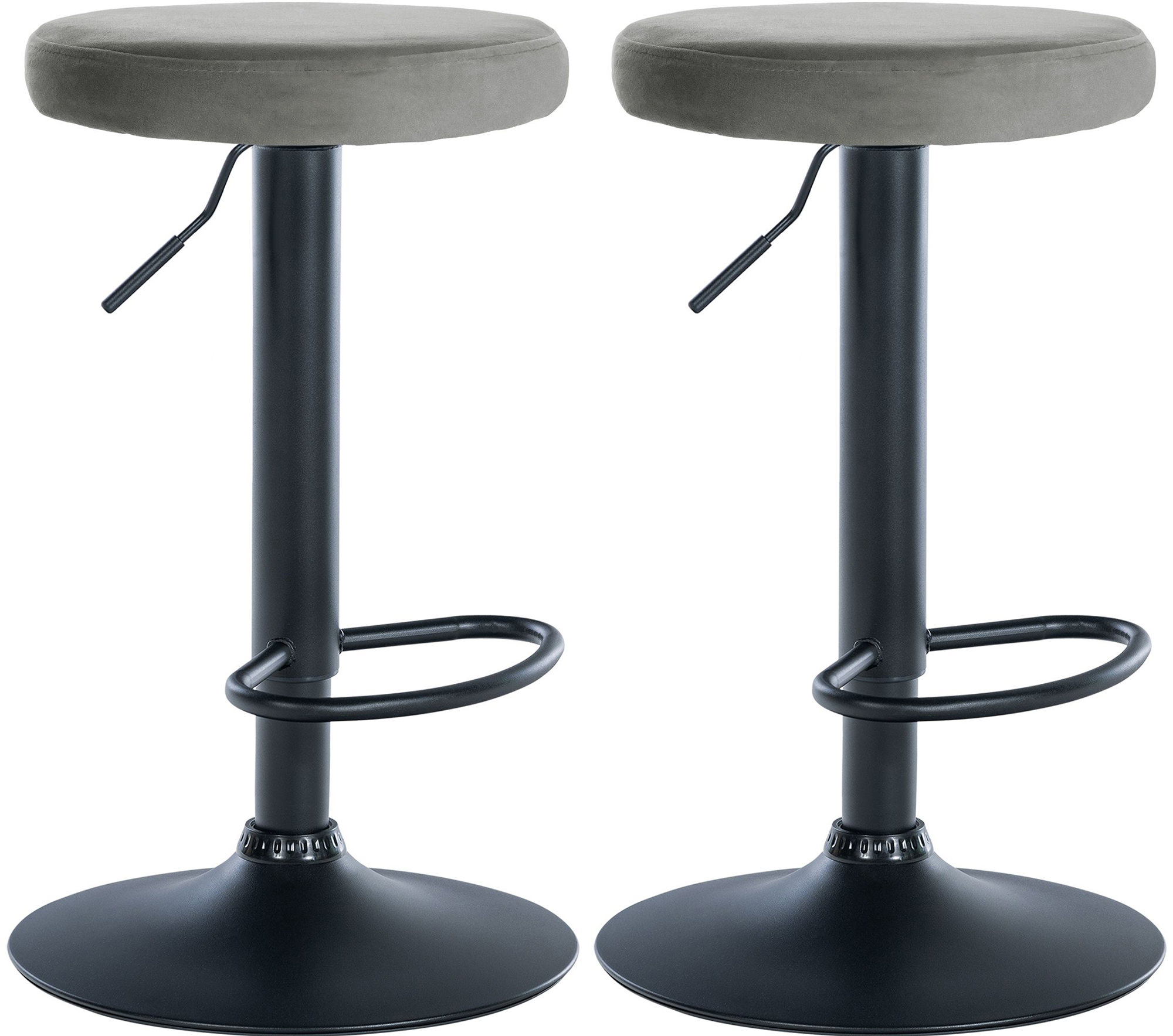 2er Set Barhocker Ponte Samt schwarz