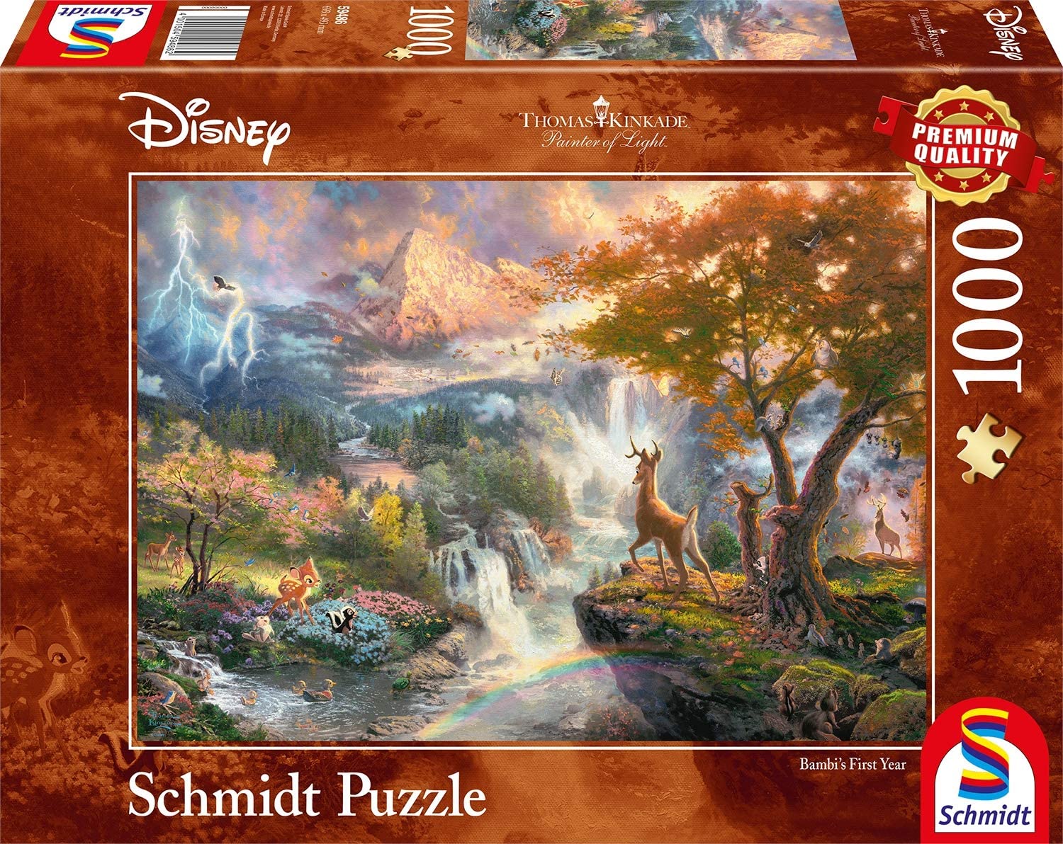 Schmidt Spiele GmbH Puzzles Disney, Bambi - 1000 Teile Puzzle (Thomas Kinkade)