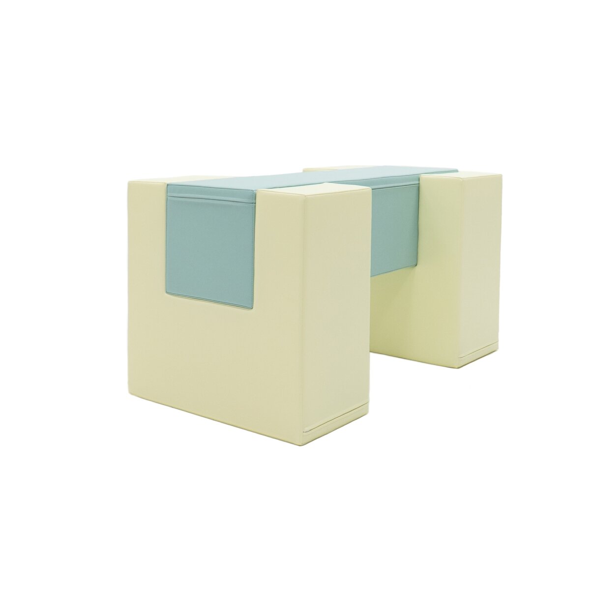 IGLU SET Balance Bridge 3 - Elfenbein/Pastell-Mint - Bunte Balance-Brücke aus Schaumstoffbausteinen für Kinder