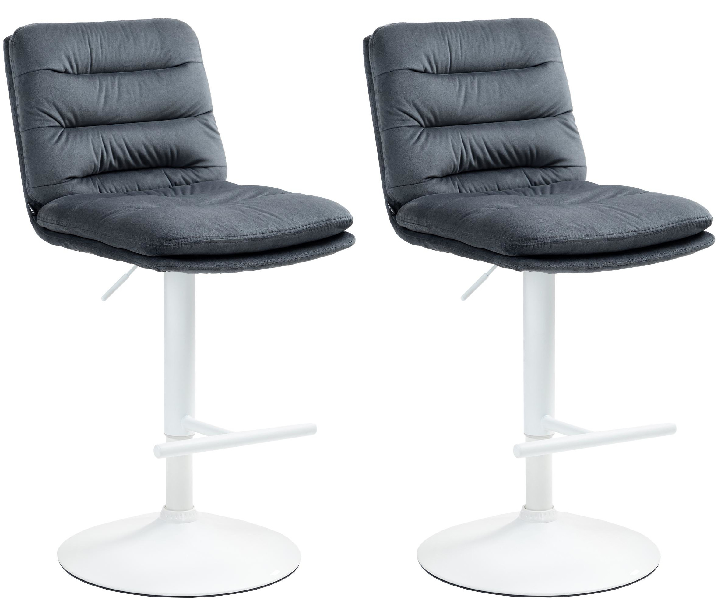2er Set Barhocker Damar Samt weiß