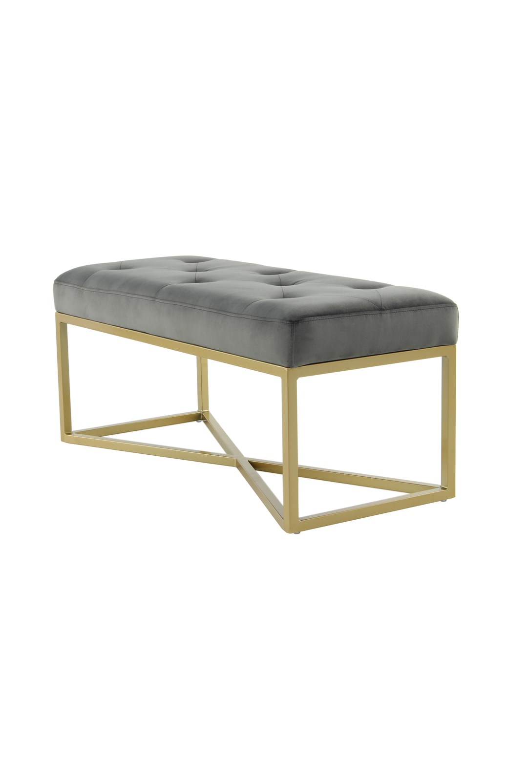 Elegante Sitzbank Grau / Gold