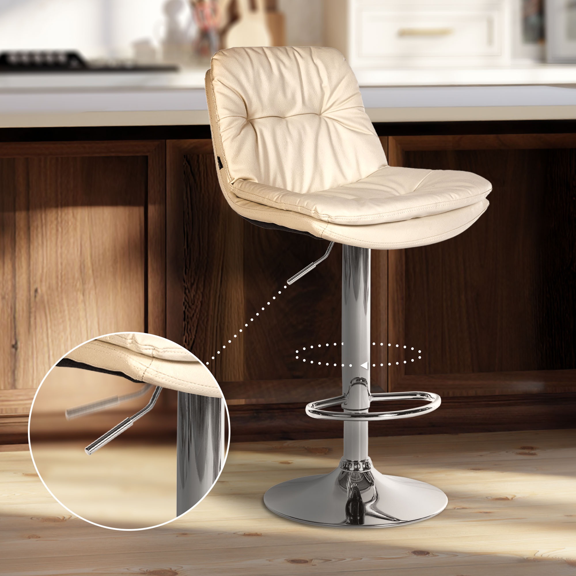 Barhocker Laurel Kunstleder chrom