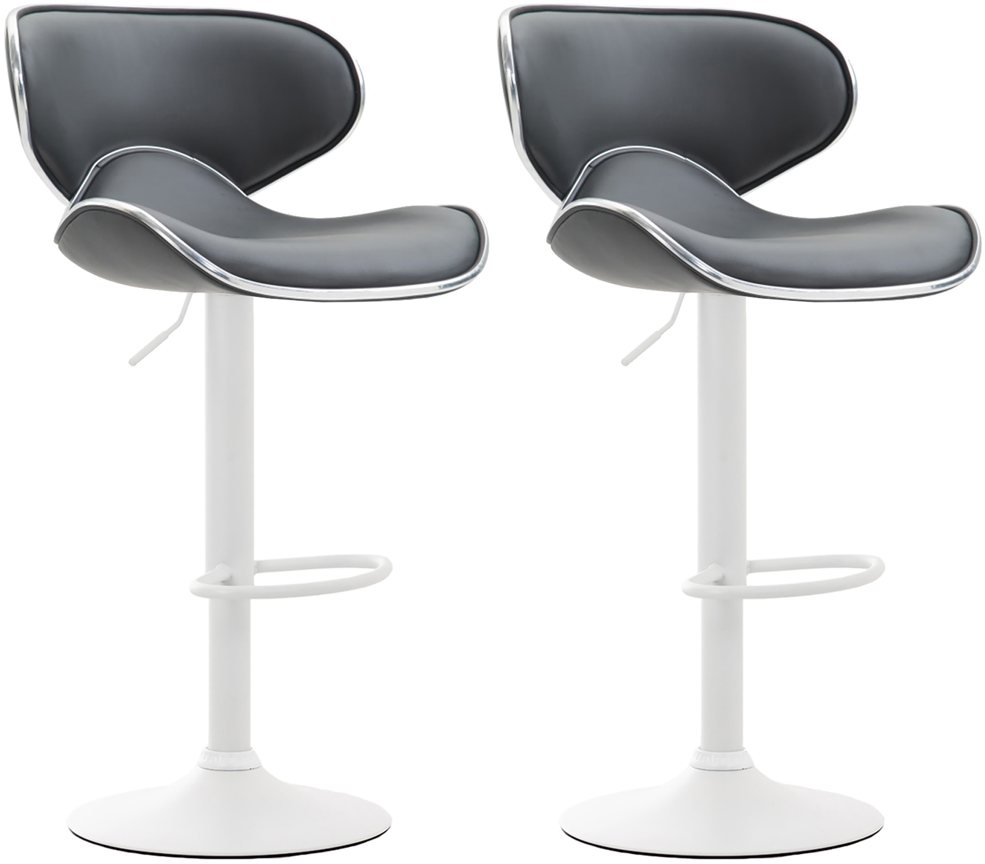 2er Set Barhocker Las Vegas V2 Kunstleder weiß