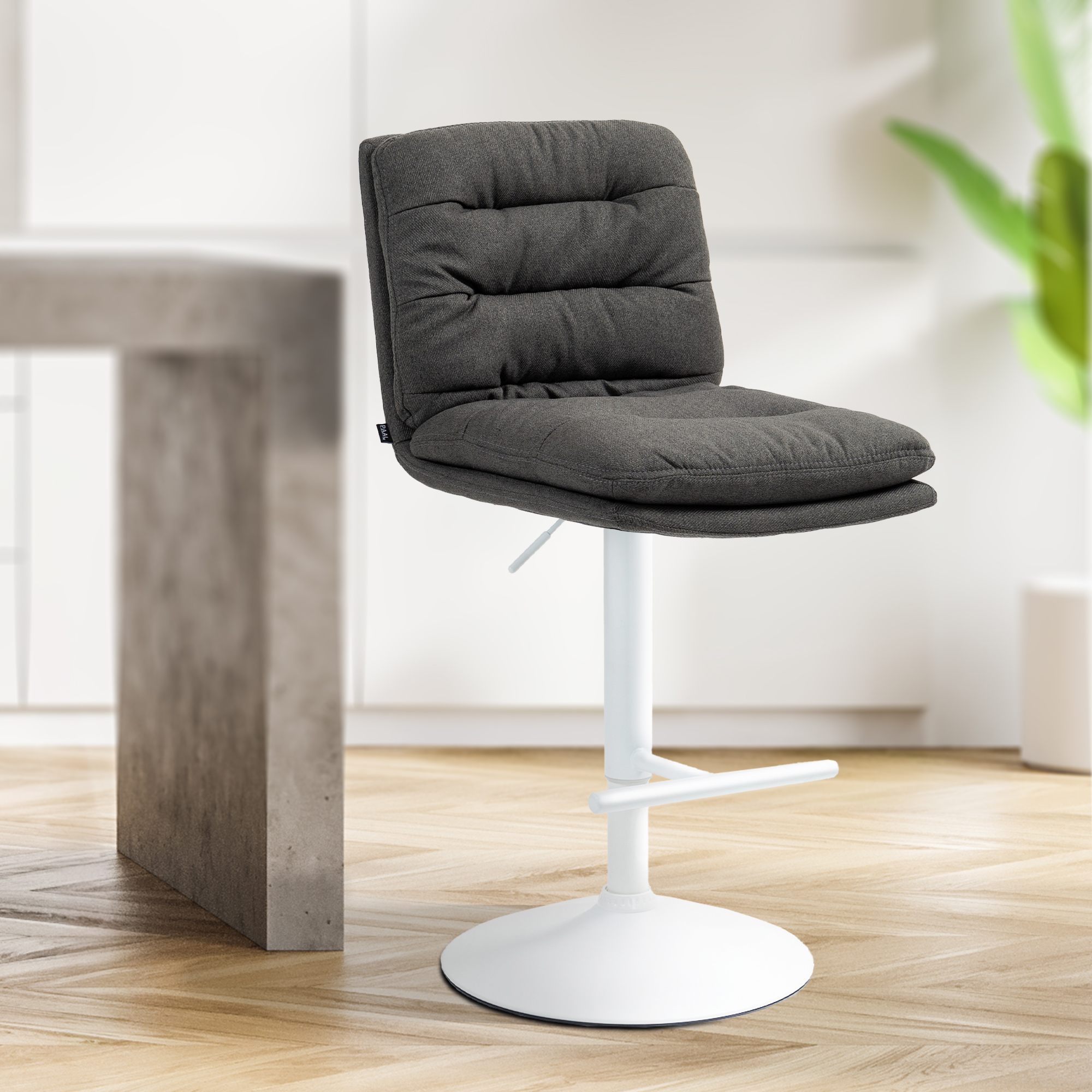 Barhocker Damar Stoff weiß