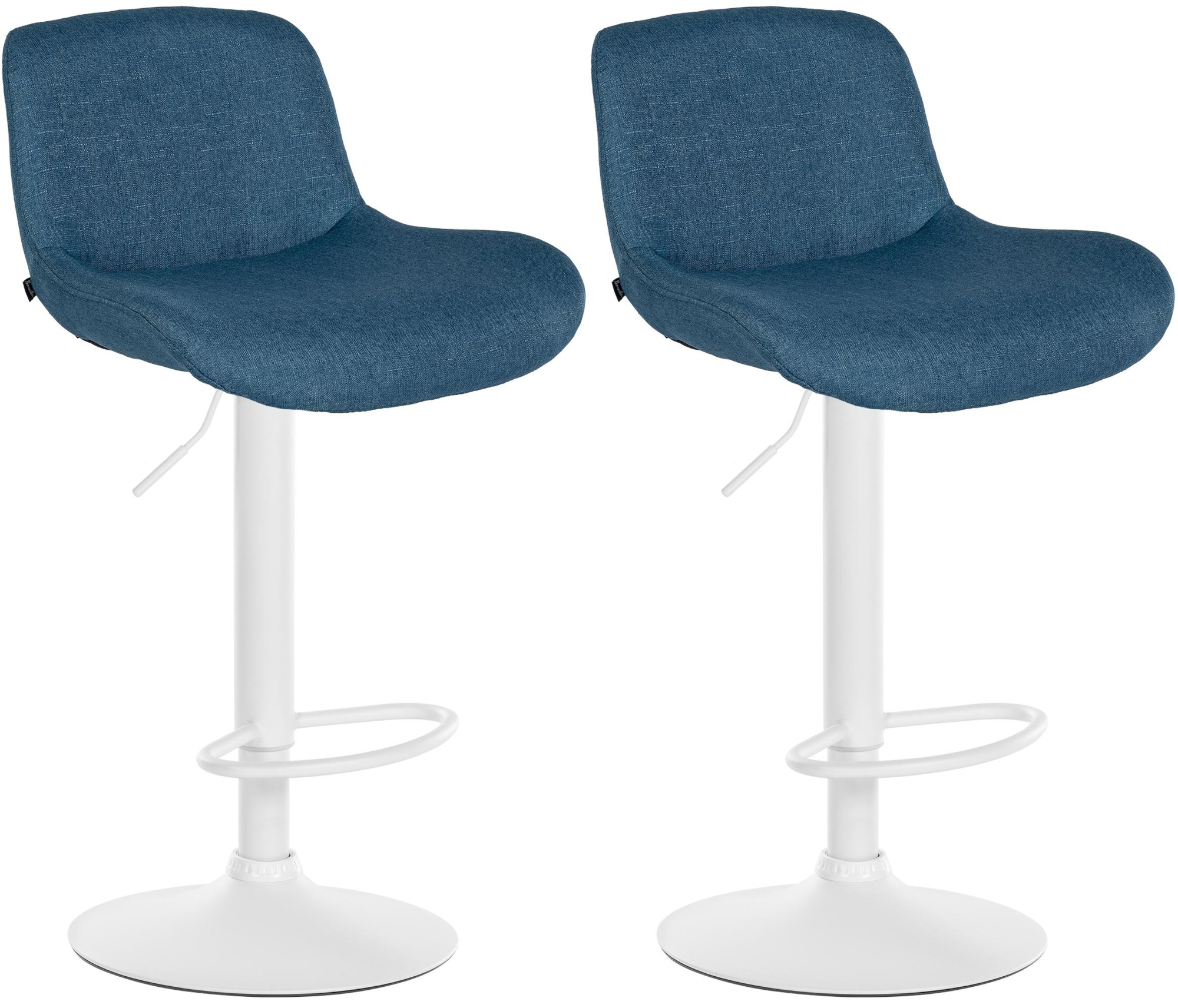 2er Set Barhocker Solon Weiß Stoff