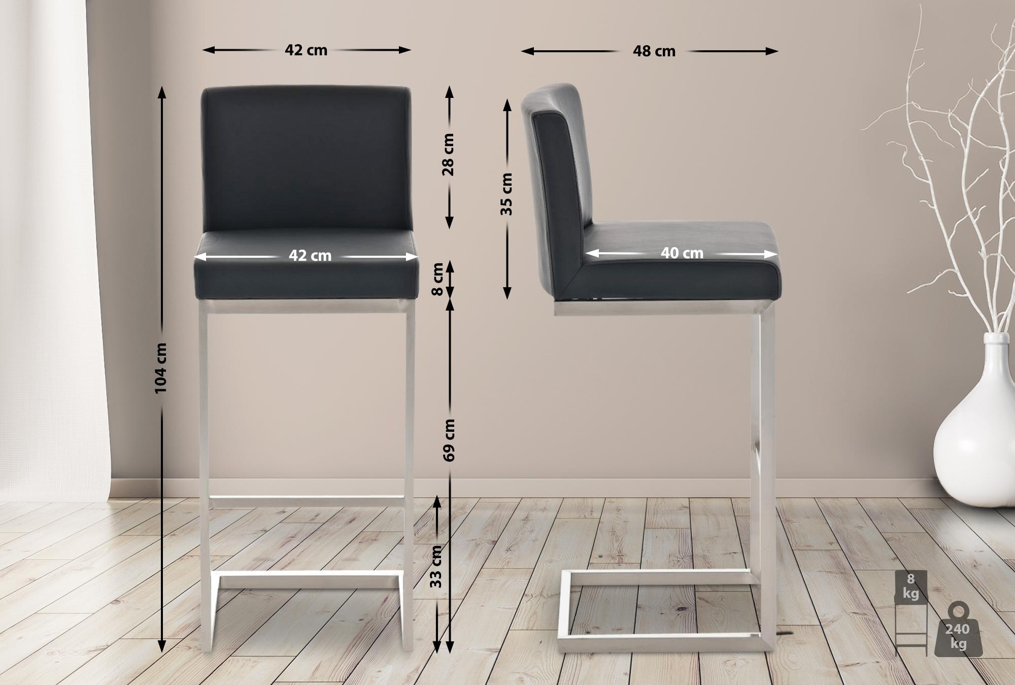 2er Set Barhocker Paros Kunstleder