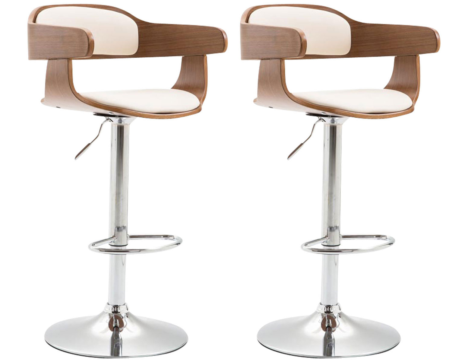 2er Set Barhocker Bogota Kunstleder walnuss