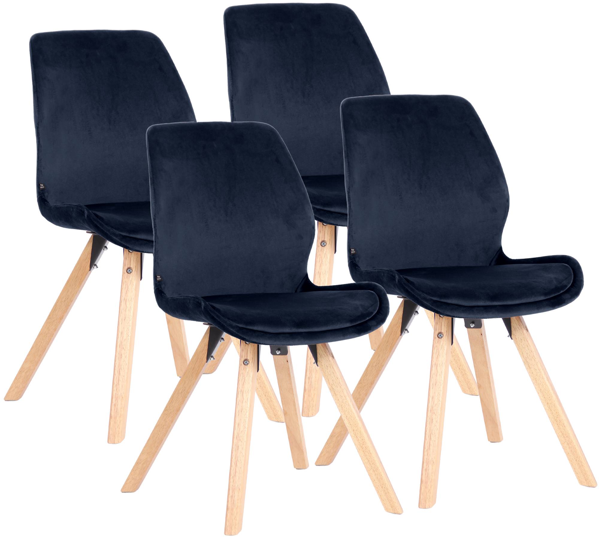 4er Set Stuhl Luna Samt