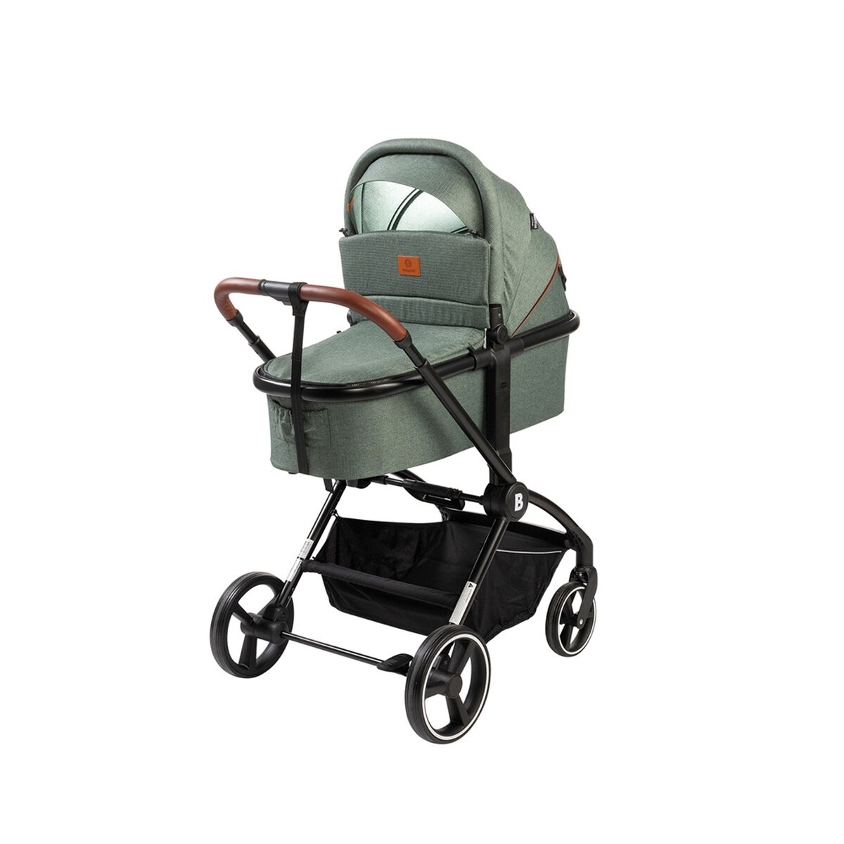 BabyTrold Alex 2in1 Kinderwagen Set Forest Green mit Babywanne, Sportsitz und Fußsack