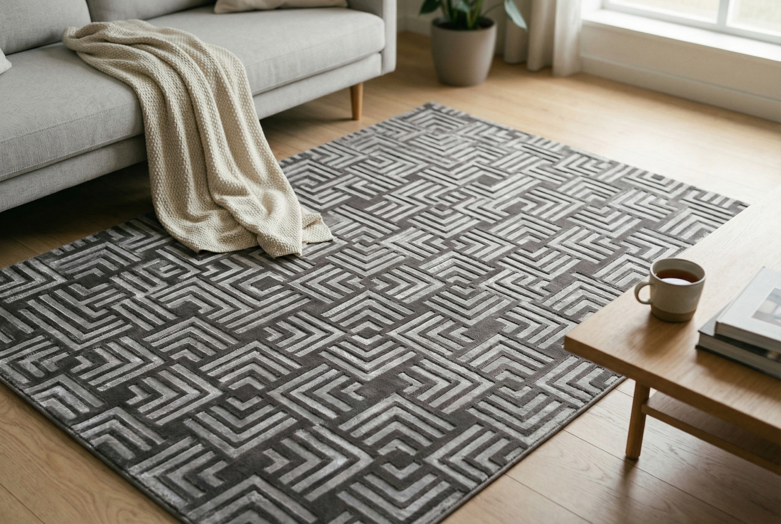 Teppich Calma 325 Anthrazit 80 x 150 cm