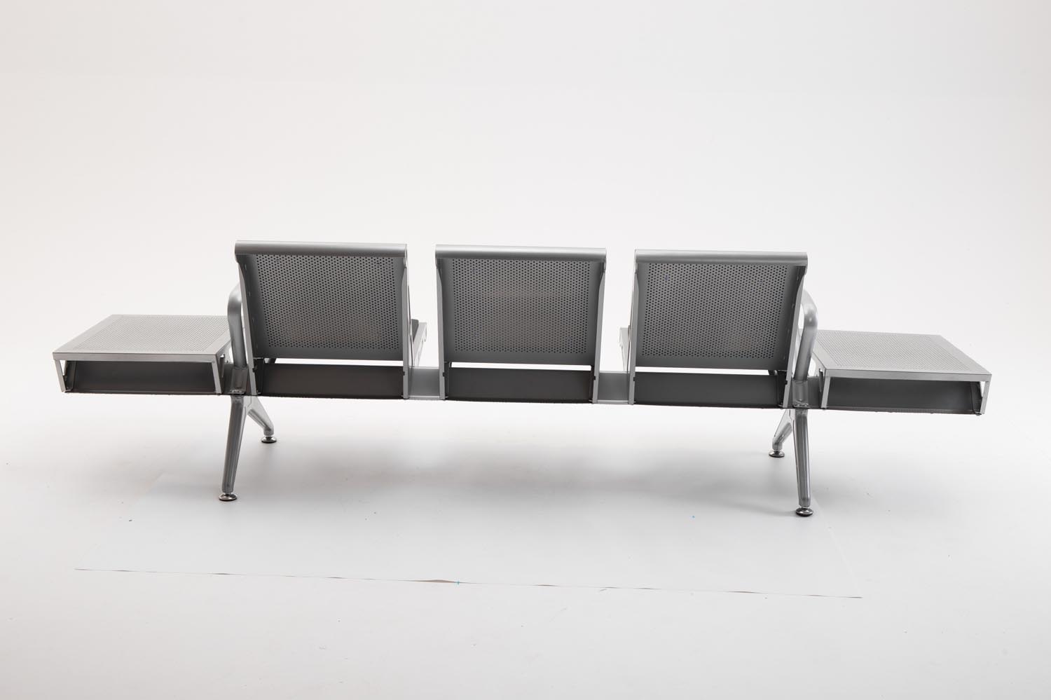 3er Wartebank Terminal Kunstleder mit Tische