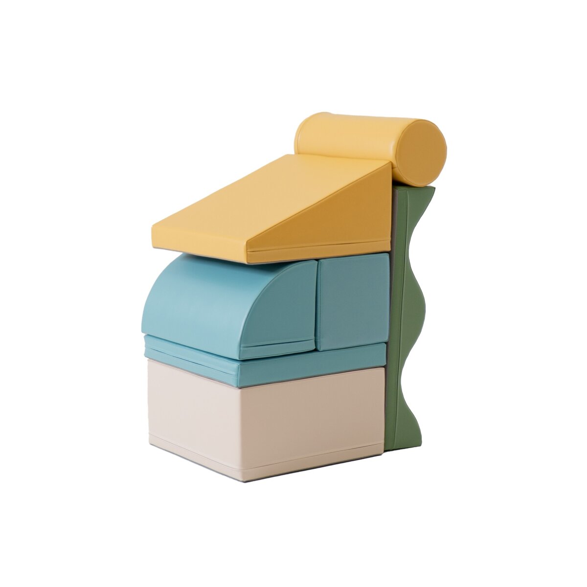 IGLU SET 34 Discoverer - Pastell-Türkis/Beige/Grün/Honigfarben - Schaumstoffbausteine - Bunte Spielbausteine für Kinder 1–5 Jahre
