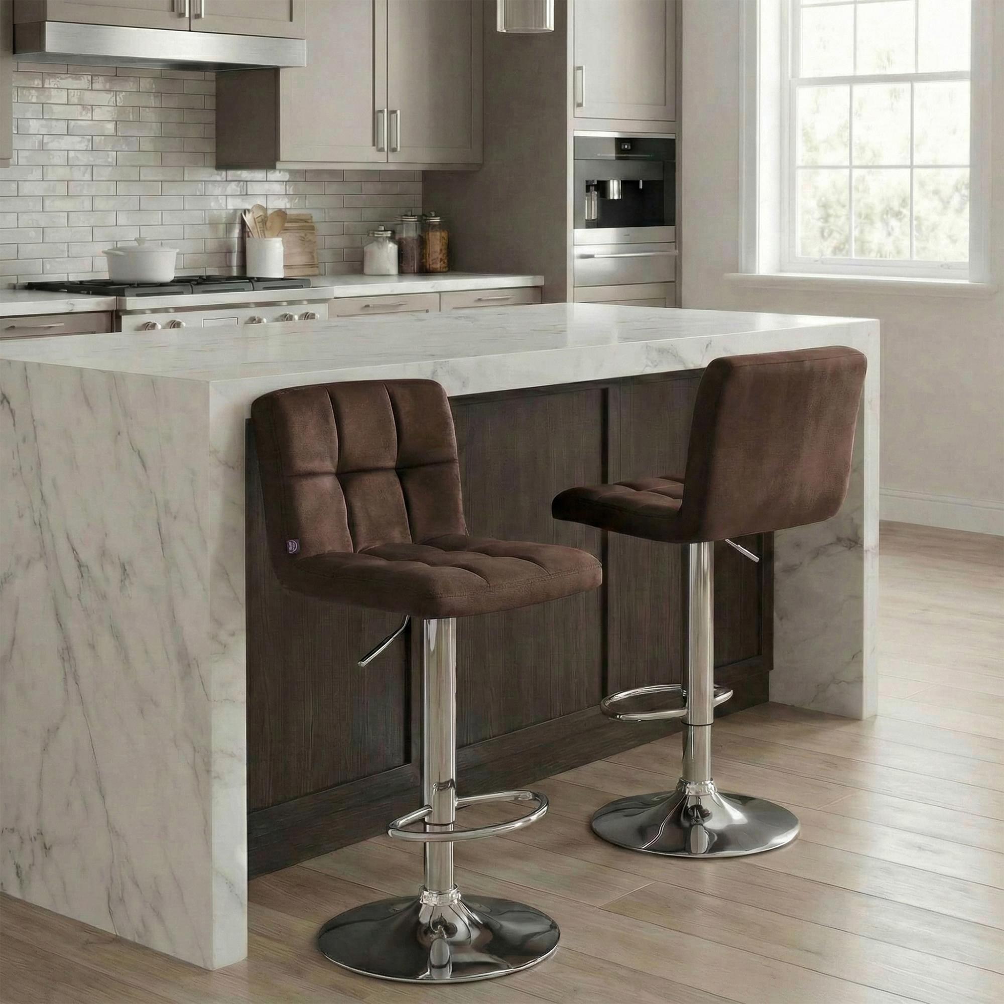 Barhocker Peru Samt chrom