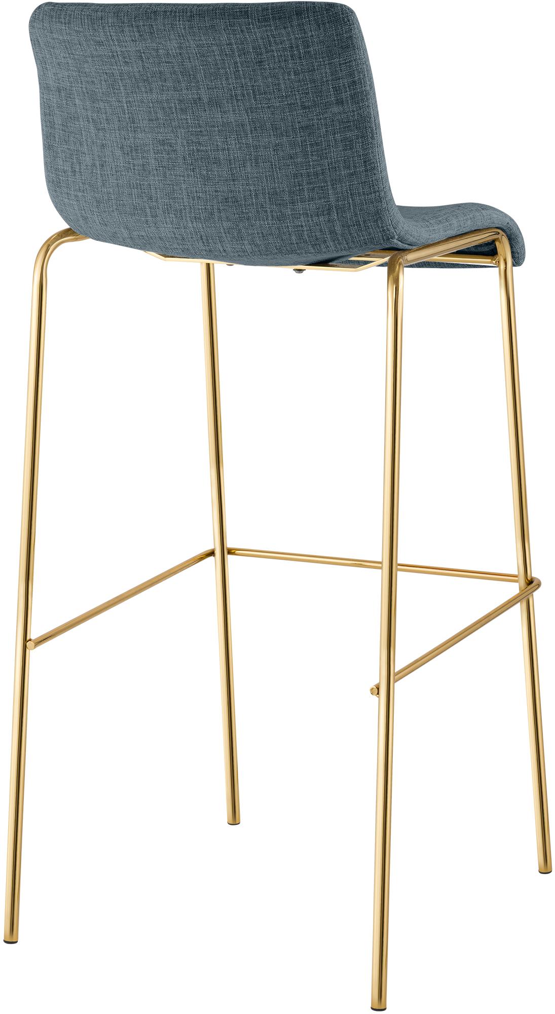 Barhocker Hoover Stoff 4-Fuß Gold