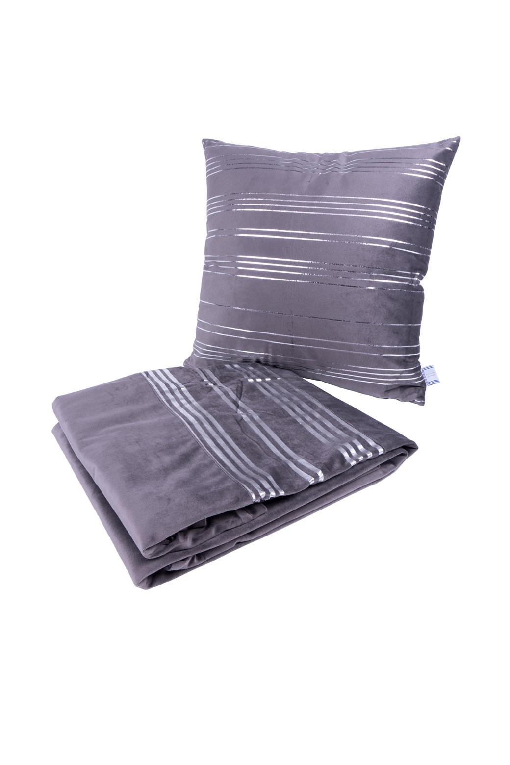 Kissen-Decken-Set Dekokissen & Decke Prisma 525 2er-Set Graphit / Silber