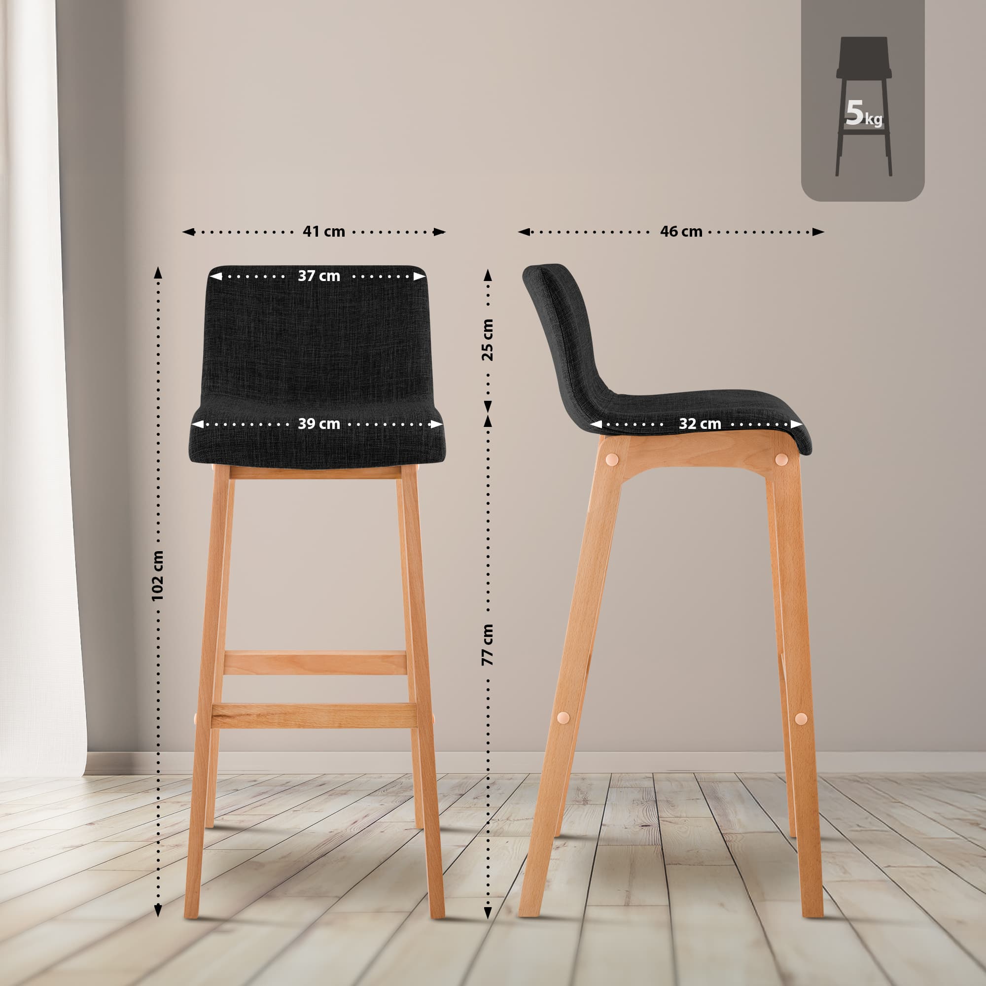 Barhocker Hoover Stoff Natura