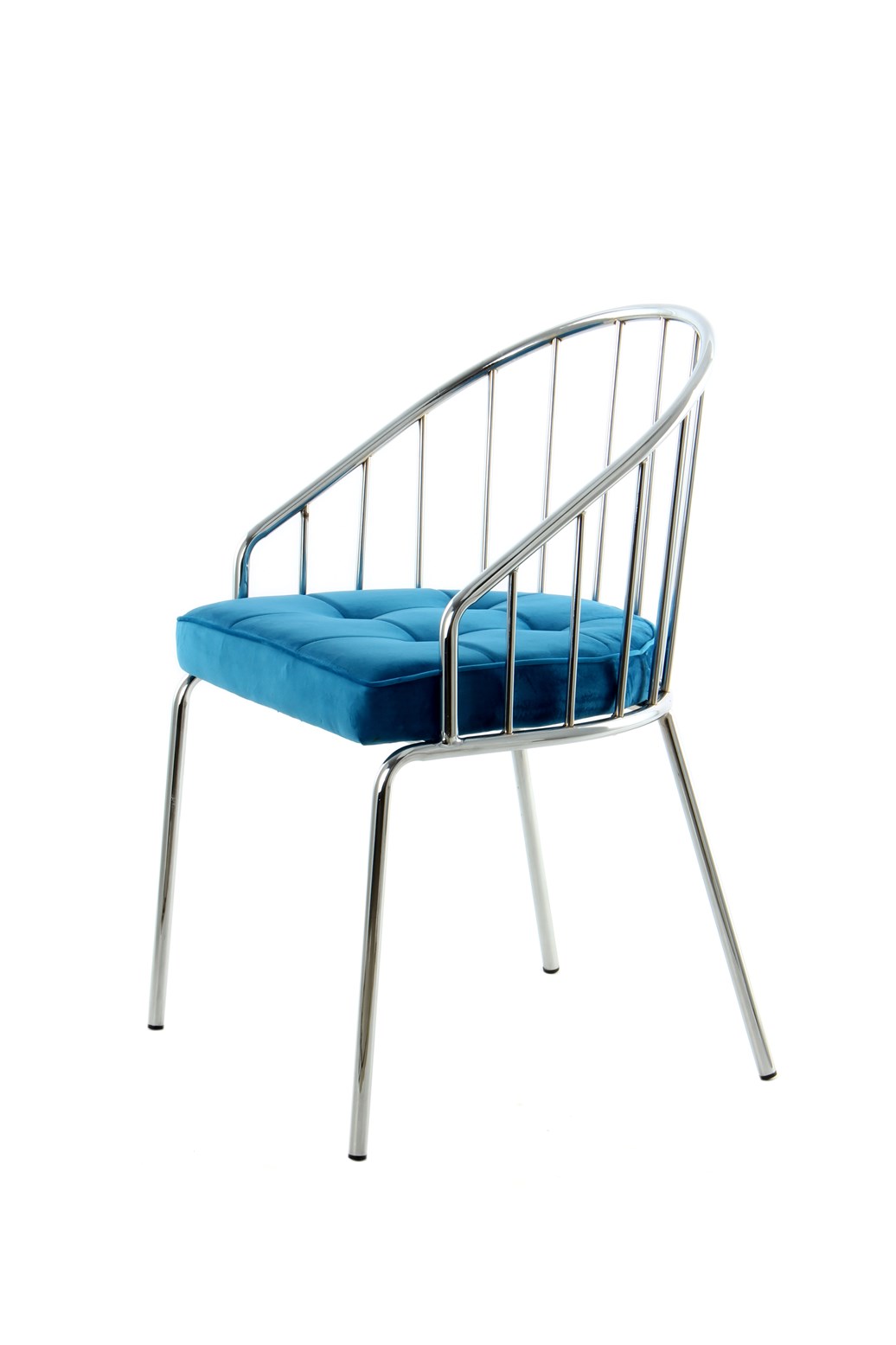 Design-Stuhl Blau / Chrom