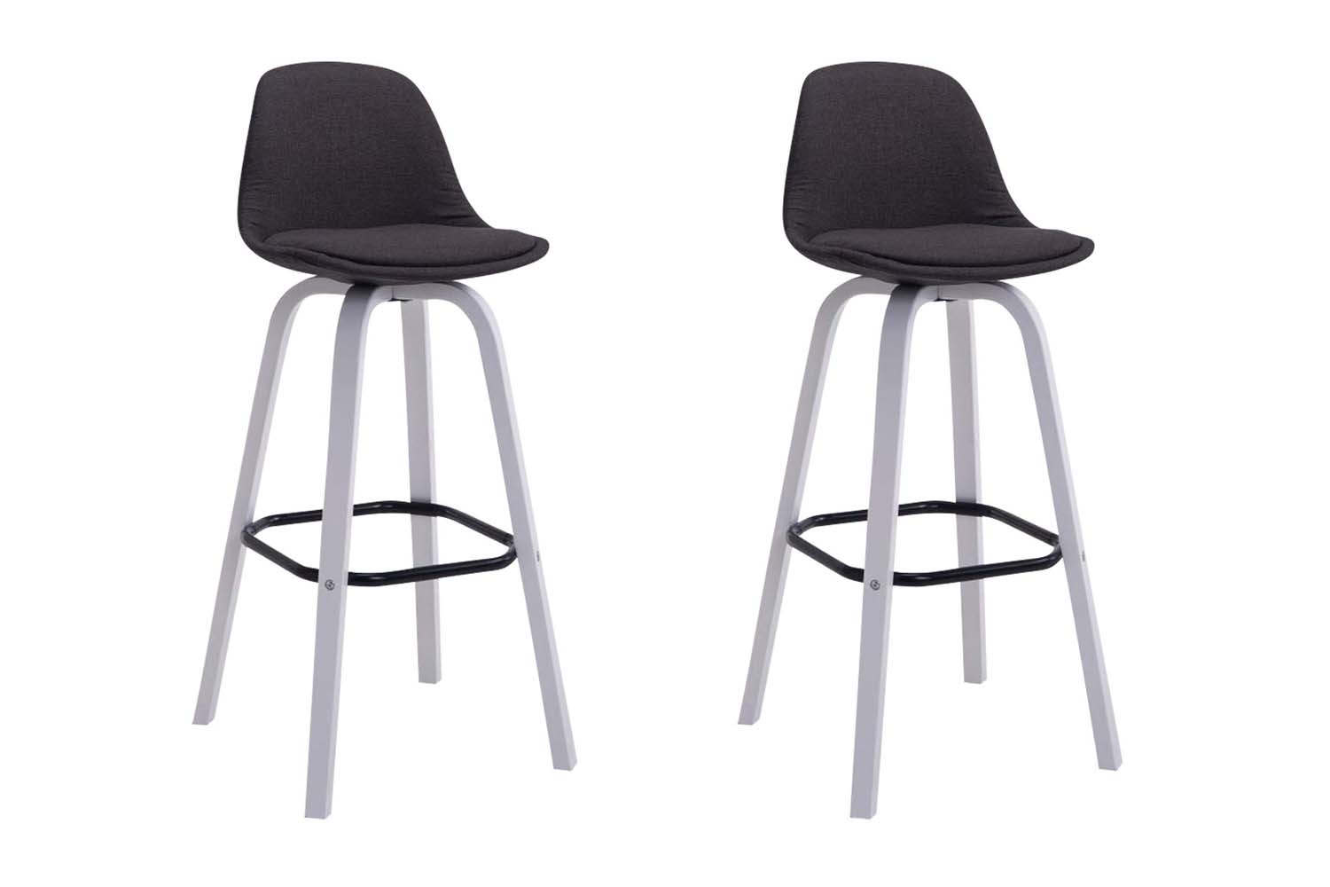 2er Set Barhocker Avika Stoff weiß