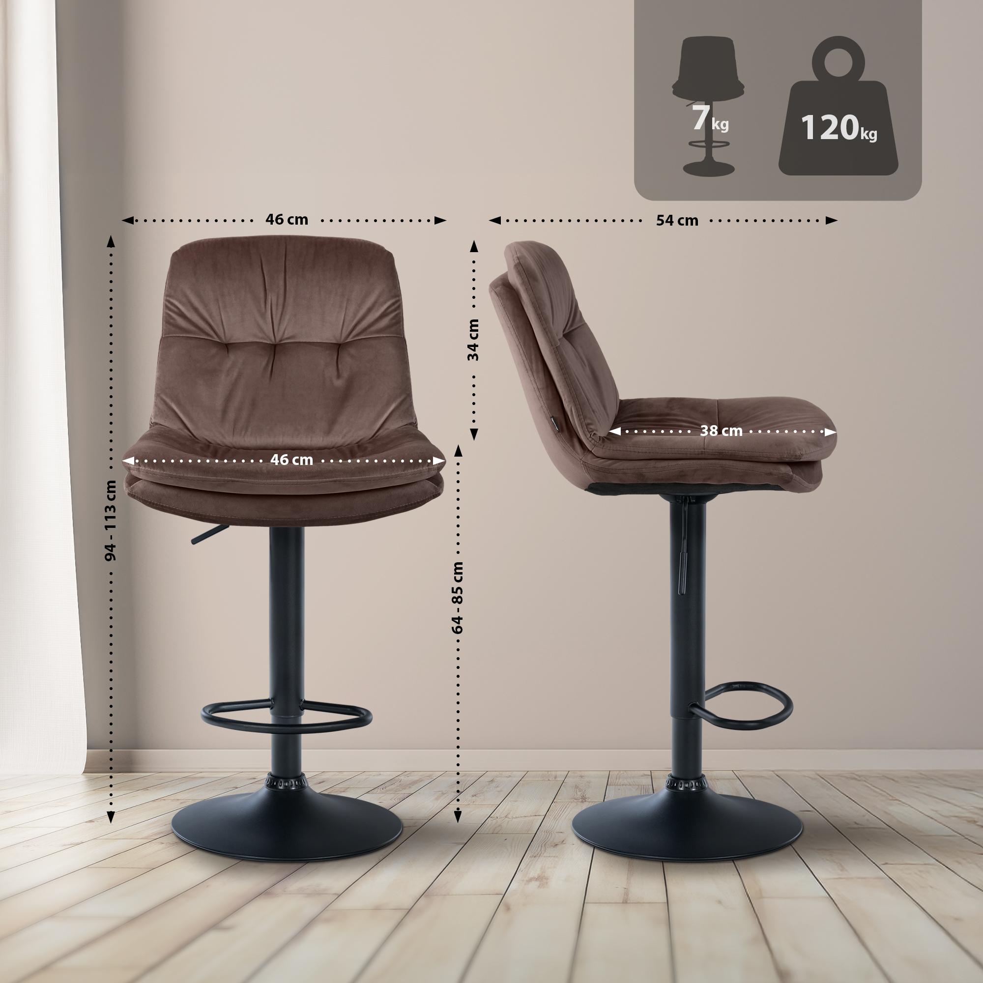 Barhocker Laurel Samt schwarz