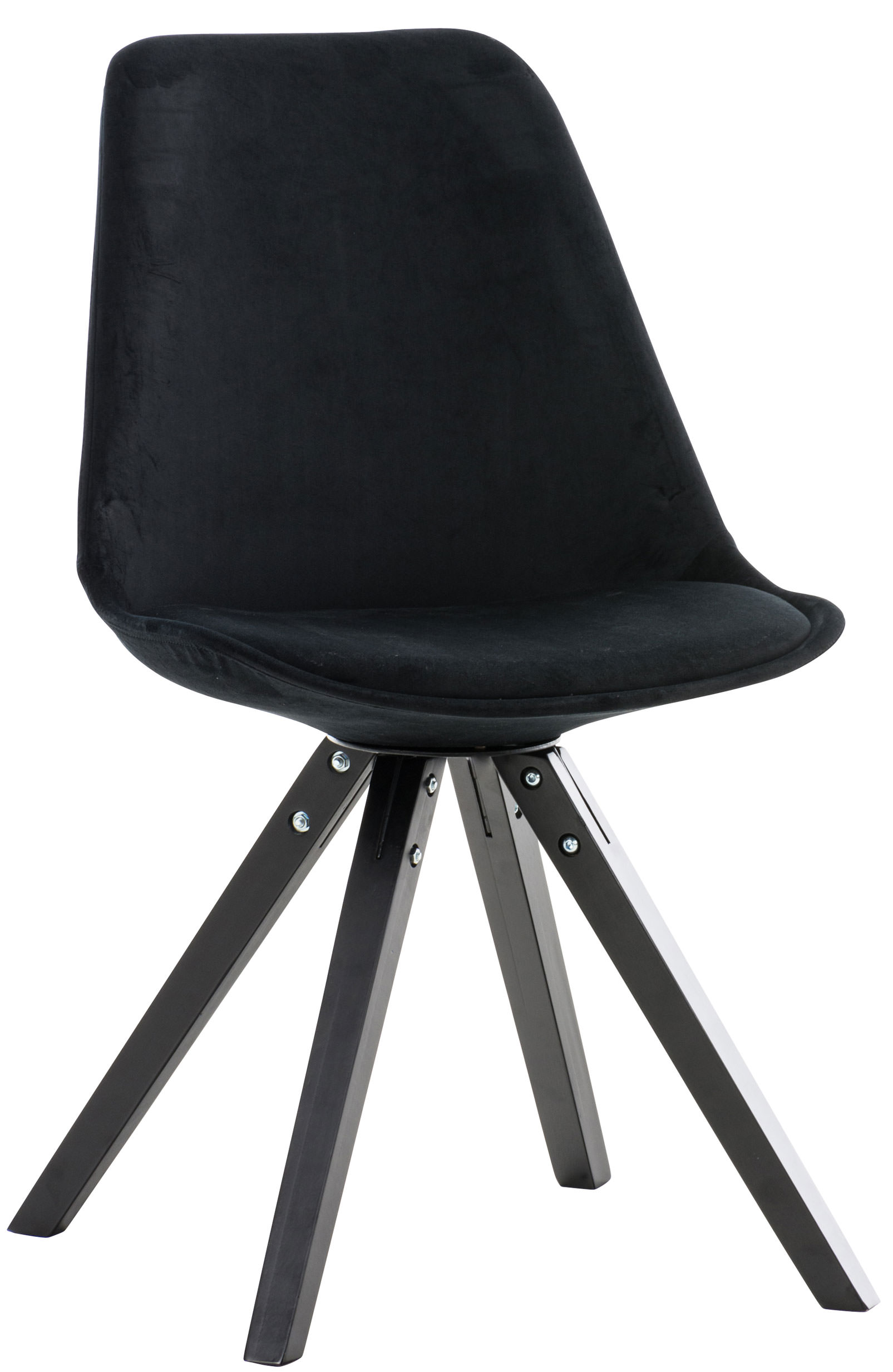 Stuhl Pegleg Samt Square schwarz