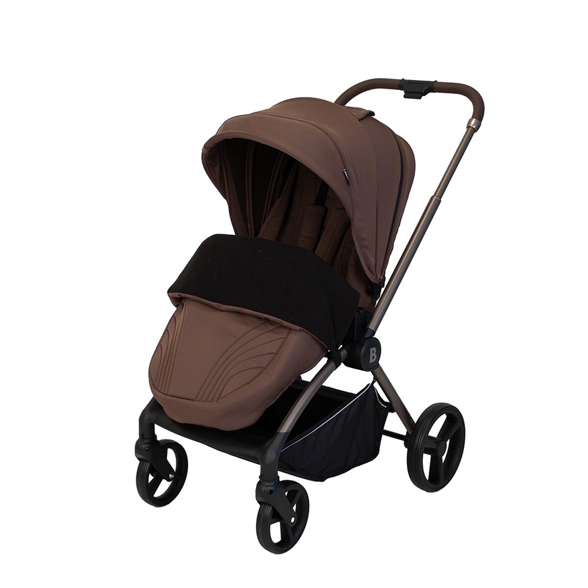BabyTrold Alex 2in1 Kinderwagen in Chocolate mit Tragewanne, Sitzeinheit und Fußsack