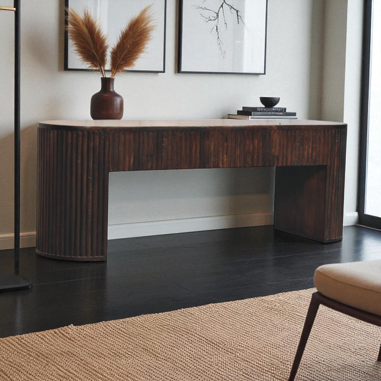Runder, geflochtener Hocker im Regency-Stil