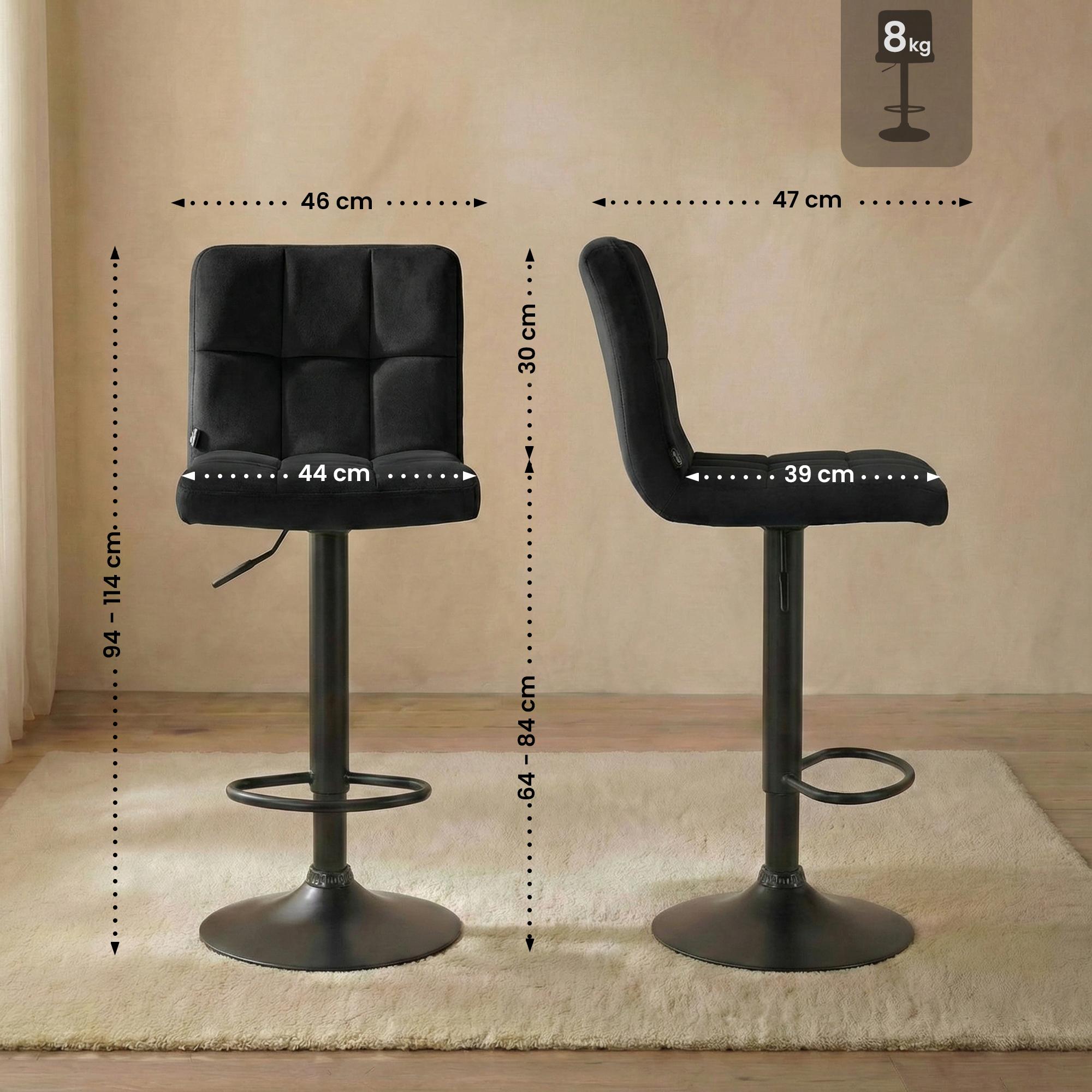 Barhocker Peru Samt schwarz