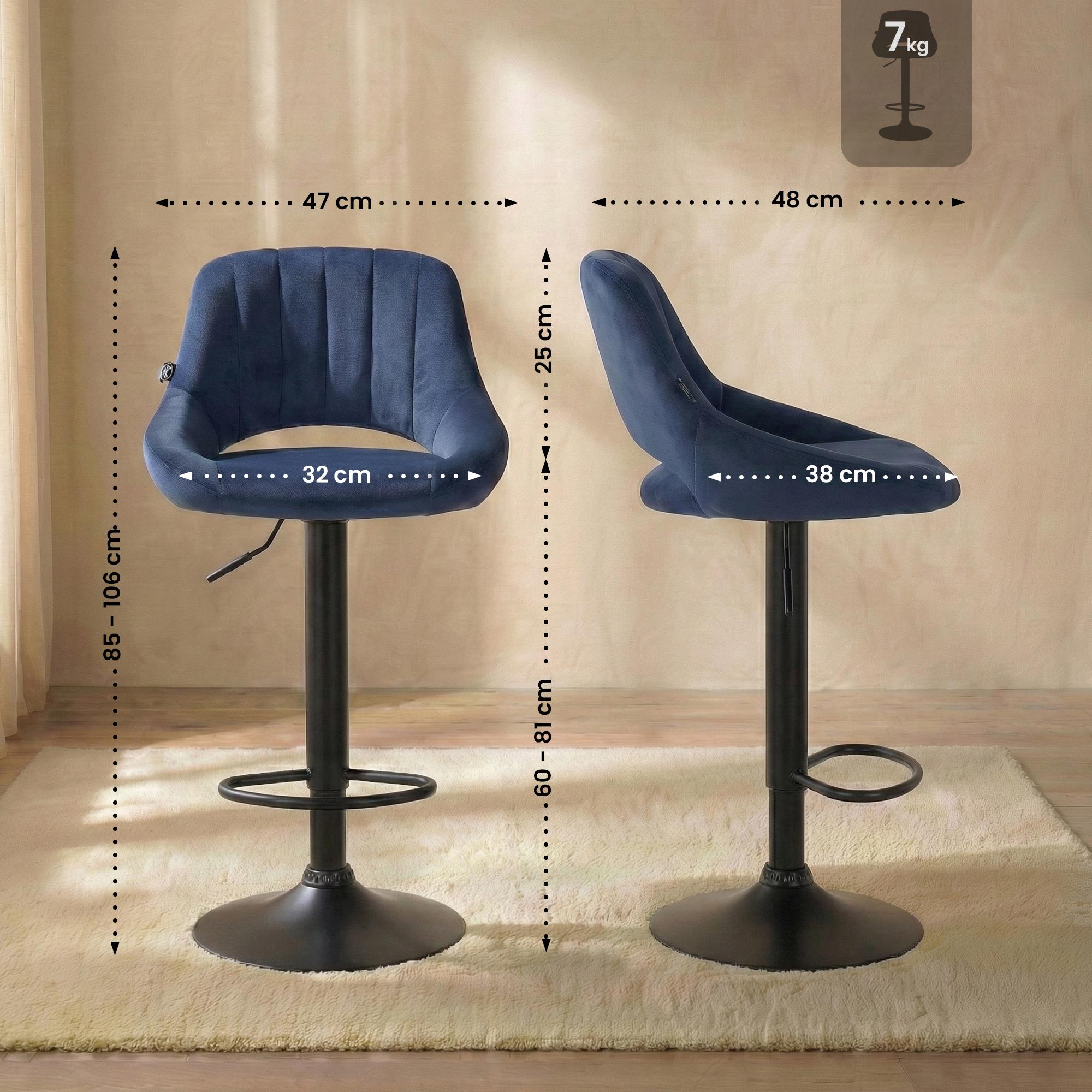 Barhocker Milet Samt schwarz