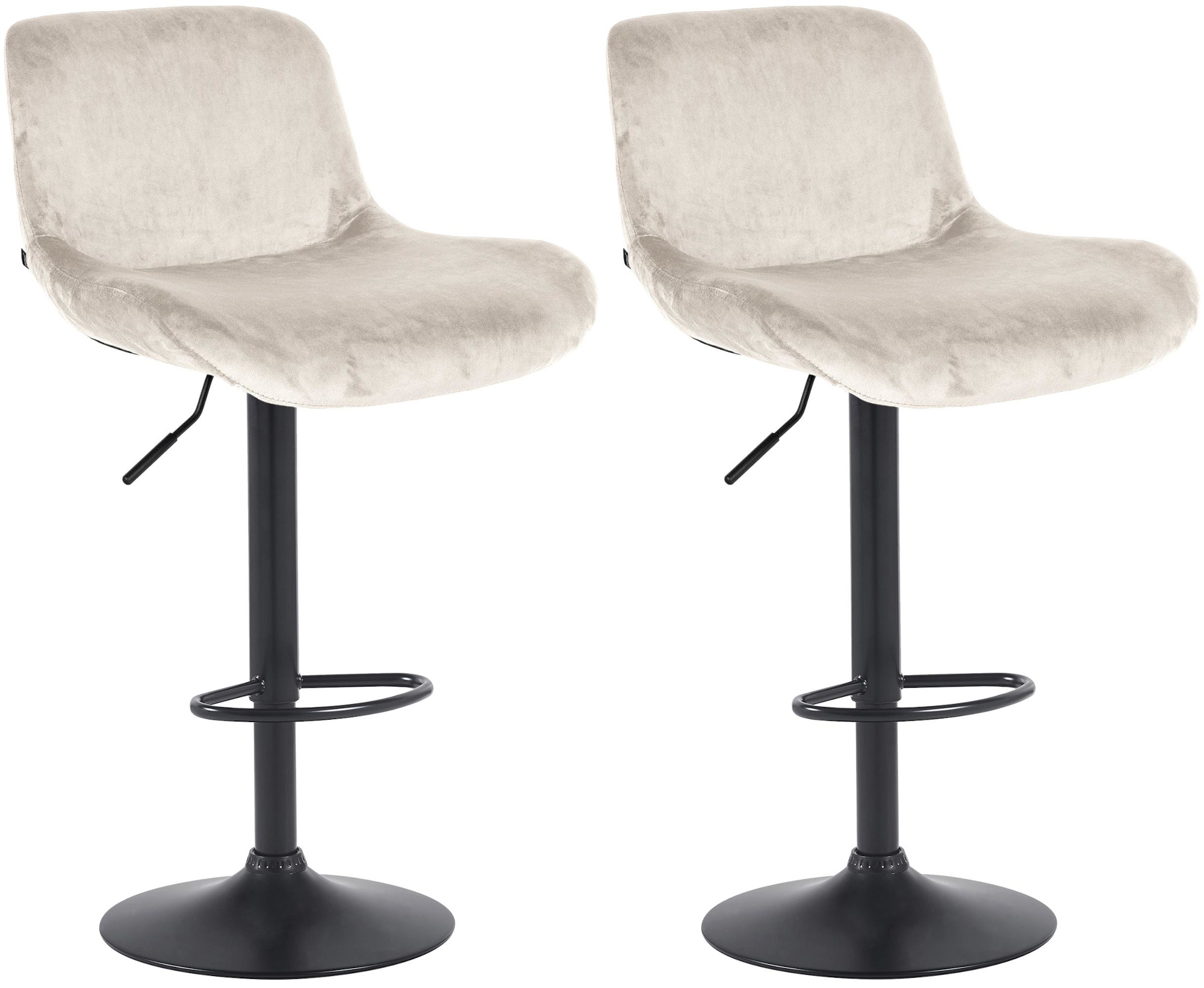 2er Set Barhocker Solon Schwarz Samt