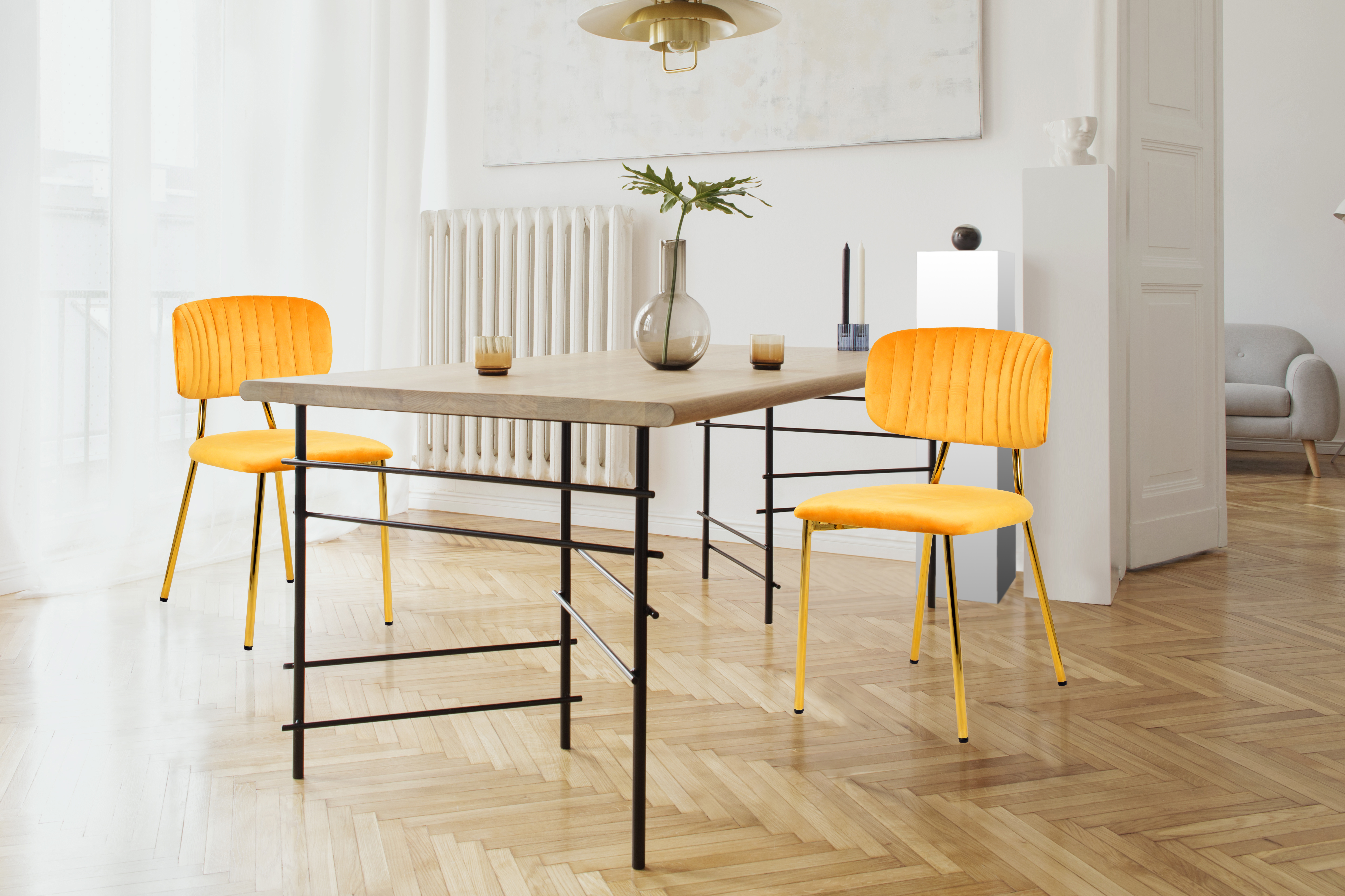 2er Stuhlset Hellorange