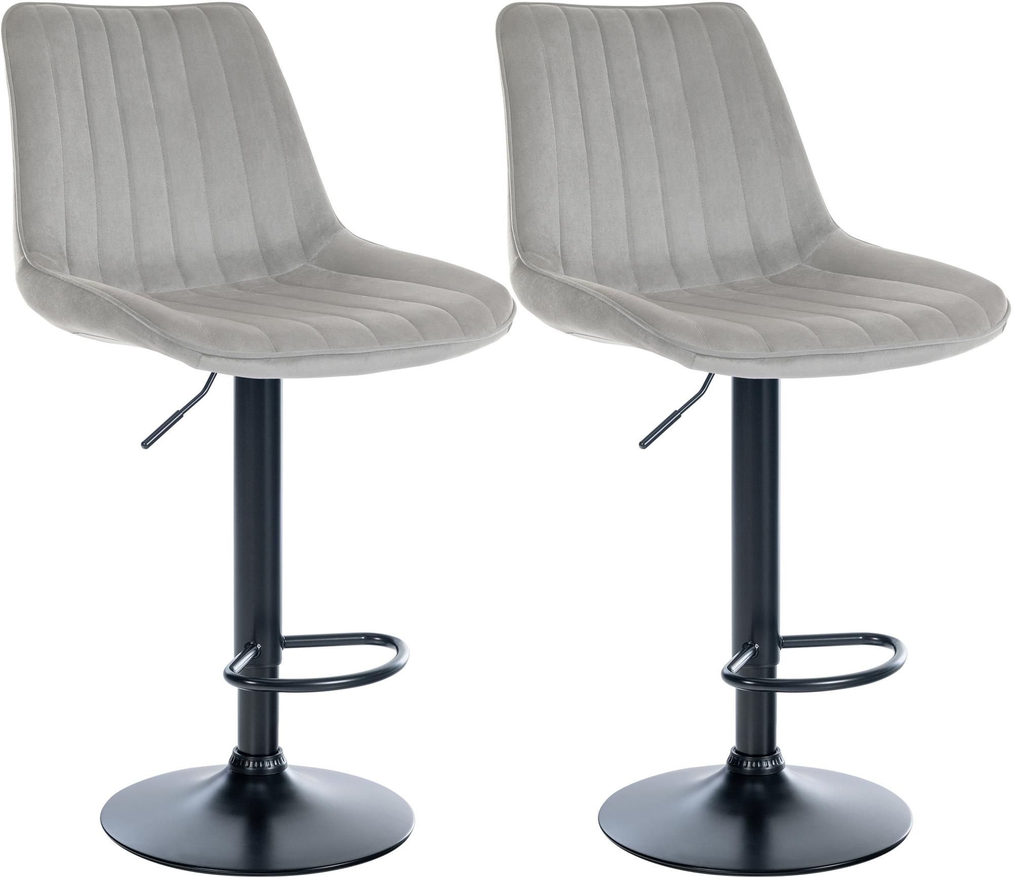 2er Set Barhocker Toni Samt schwarz