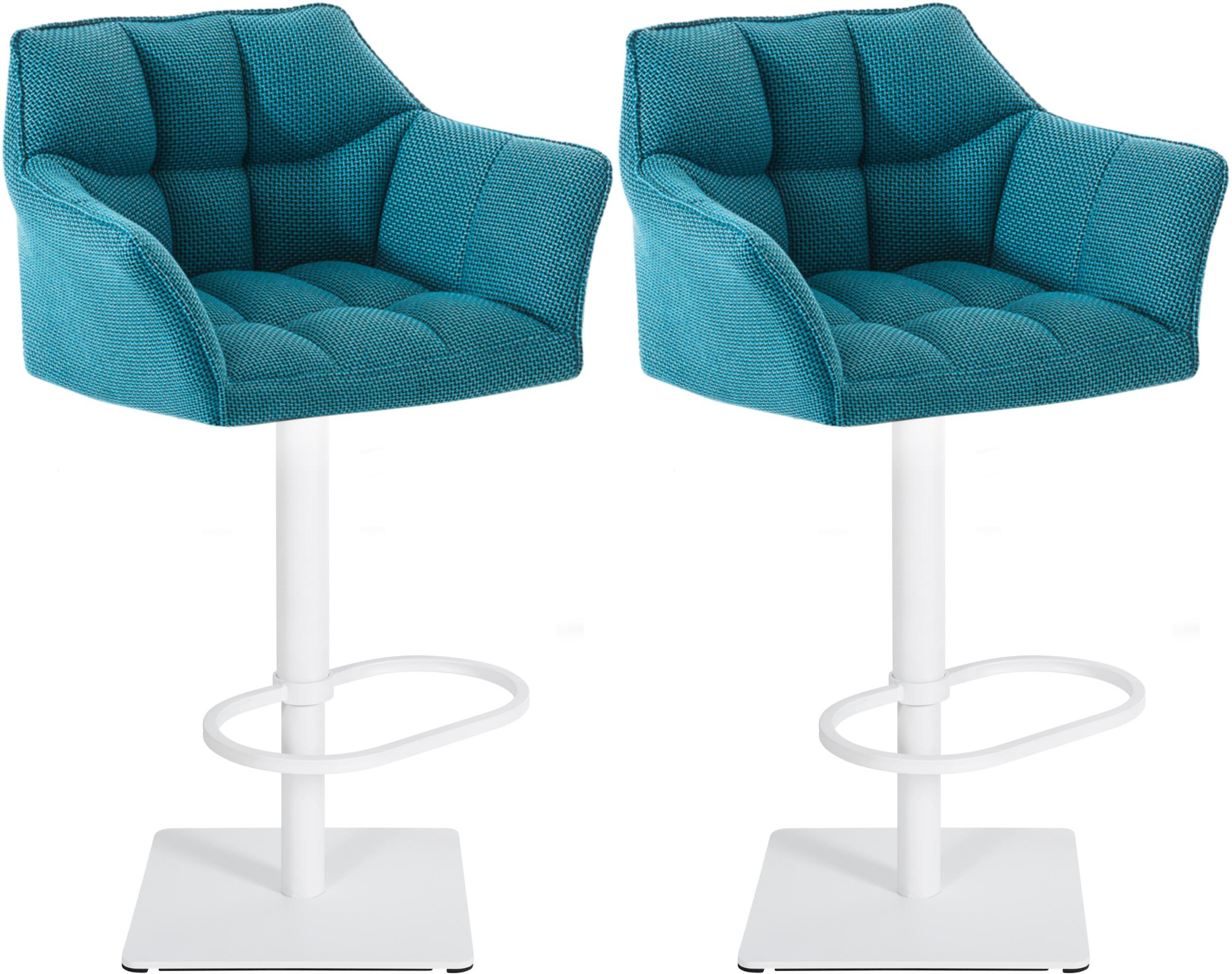 2er Set Barhocker Damaso Stoff weiß