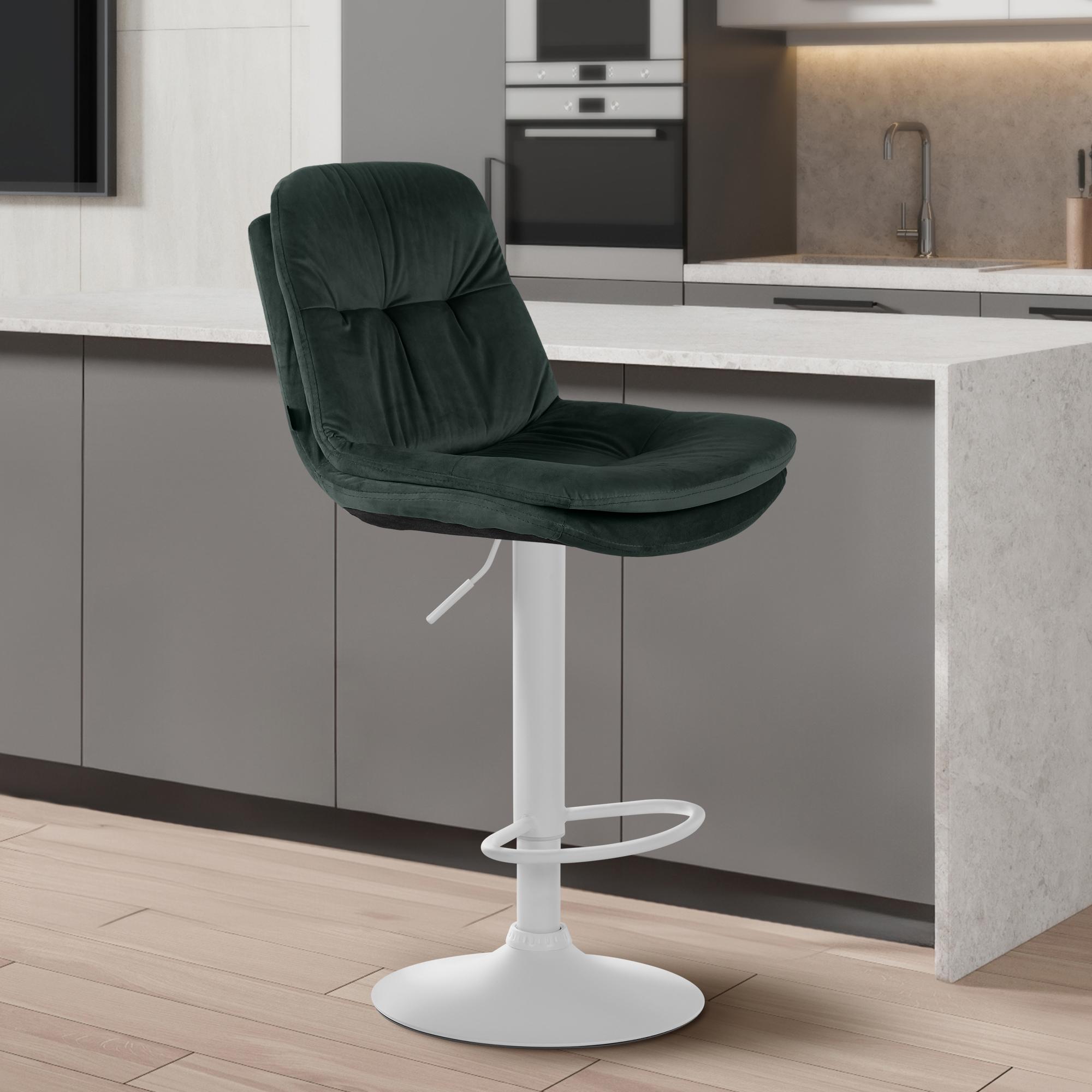 Barhocker Laurel Samt weiß