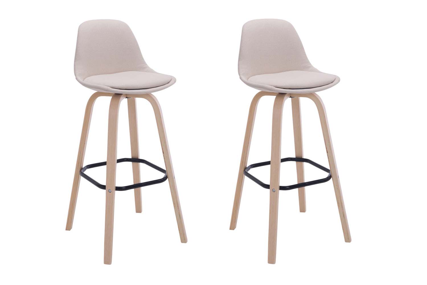 2er Set Barhocker Avika Stoff natura