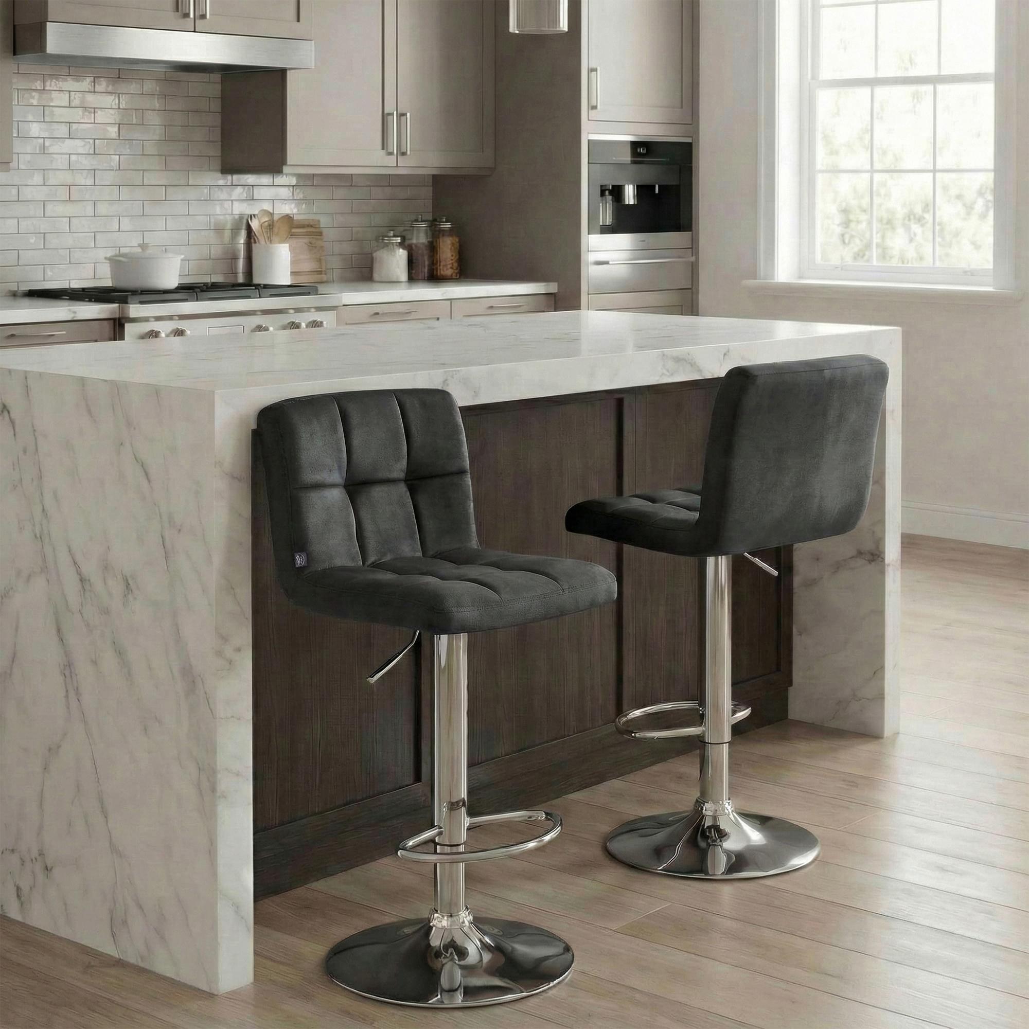 Barhocker Peru Samt chrom