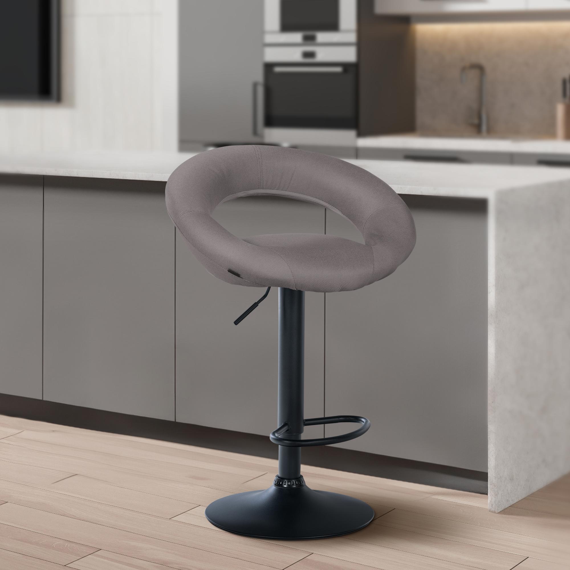 Barhocker Olinda Stoff schwarz