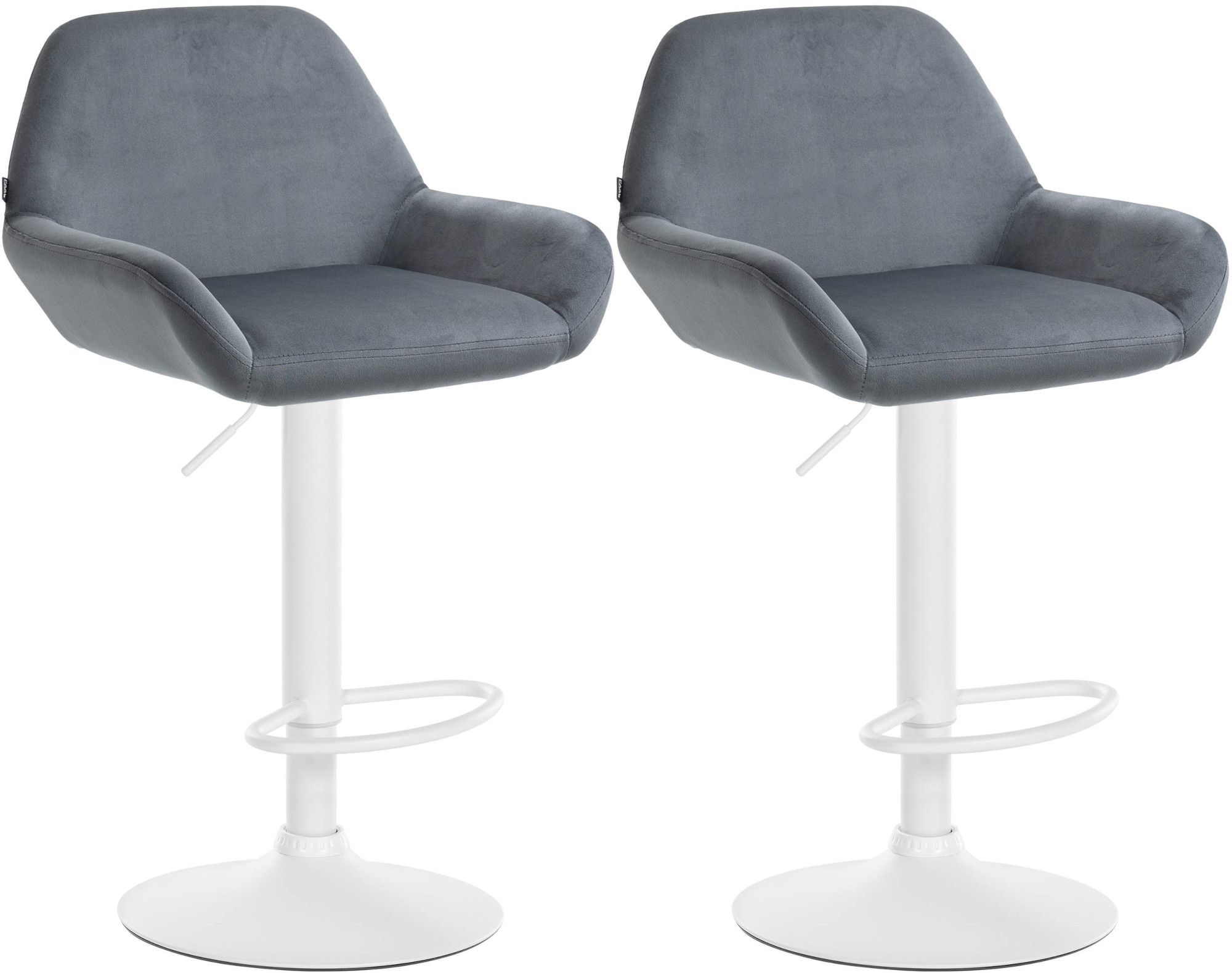 2er Set Barhocker Braga Samt weiß