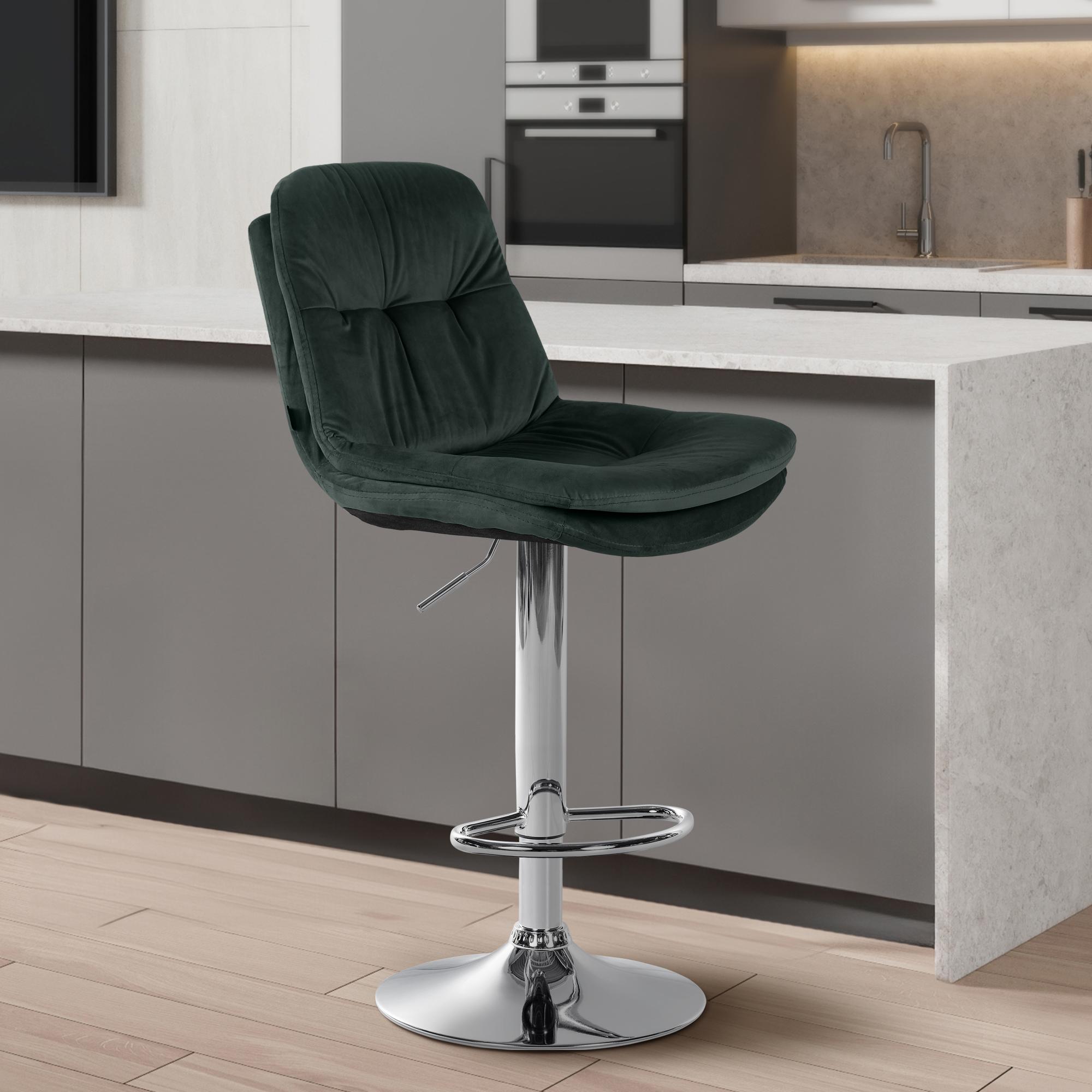 Barhocker Laurel Samt chrom