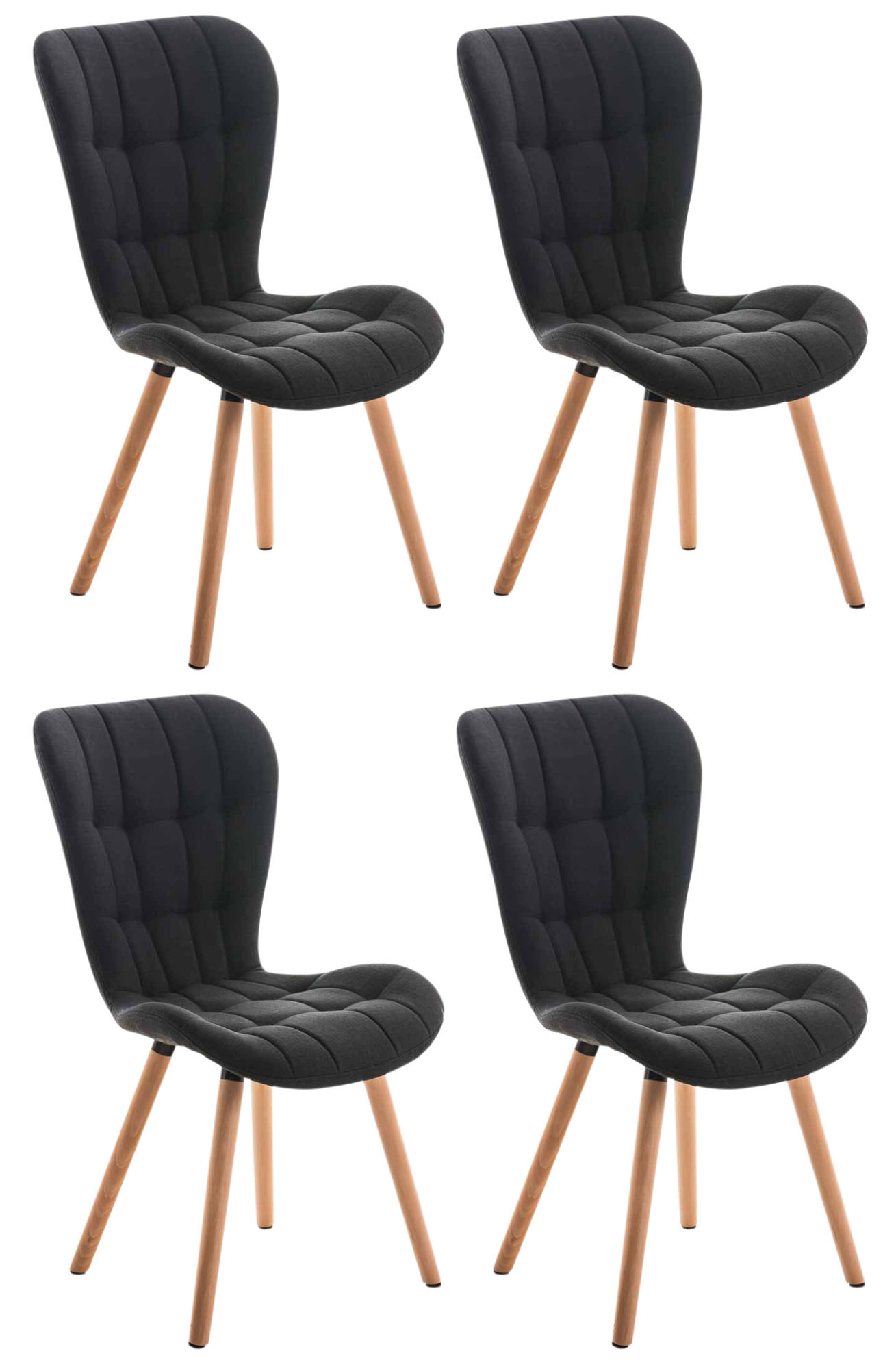 4er Set Stuhl Elda Stoff natura