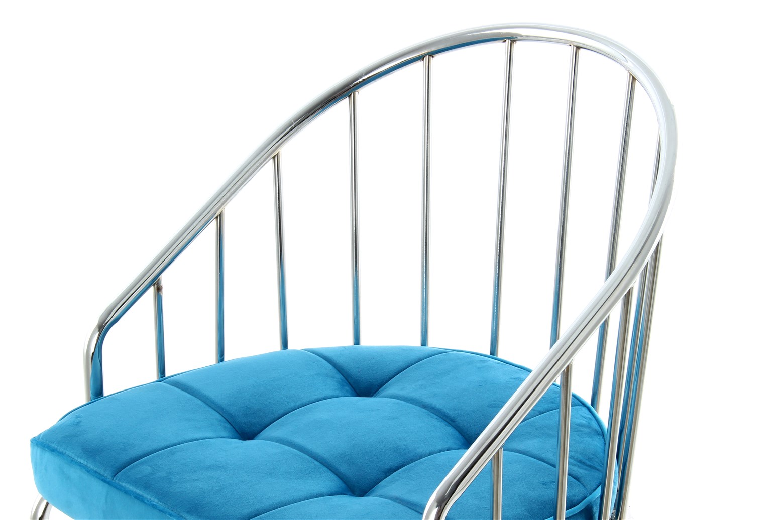 Design-Stuhl Blau / Chrom