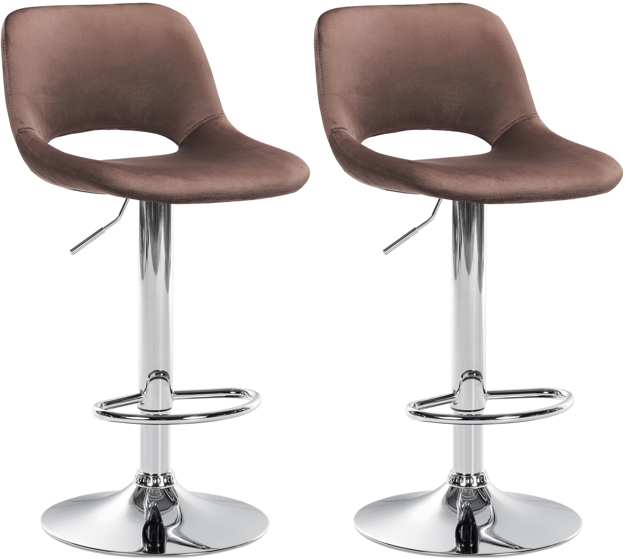 2er Set Barhocker Camden Samt chrom