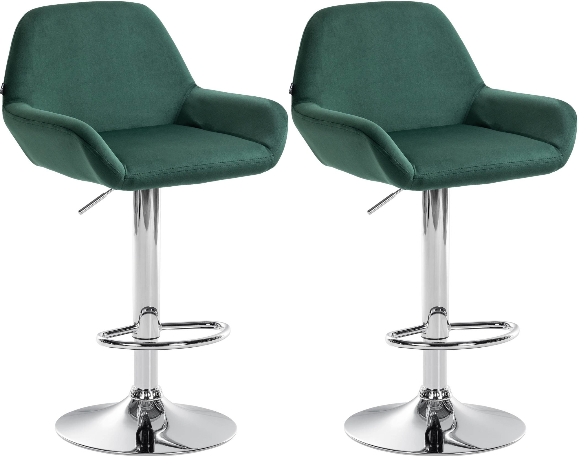 2er Set Barhocker Braga Samt chrom