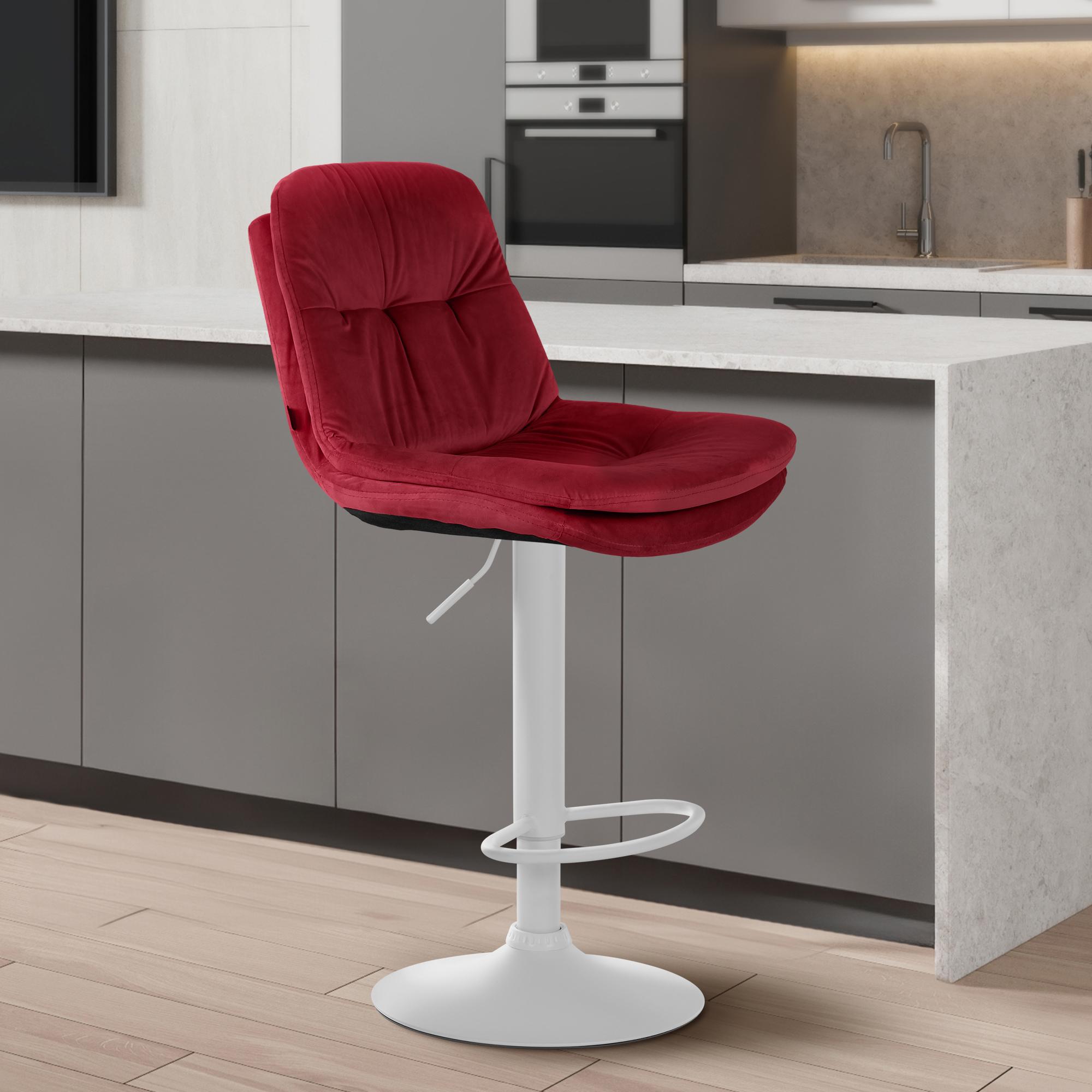 Barhocker Laurel Samt weiß