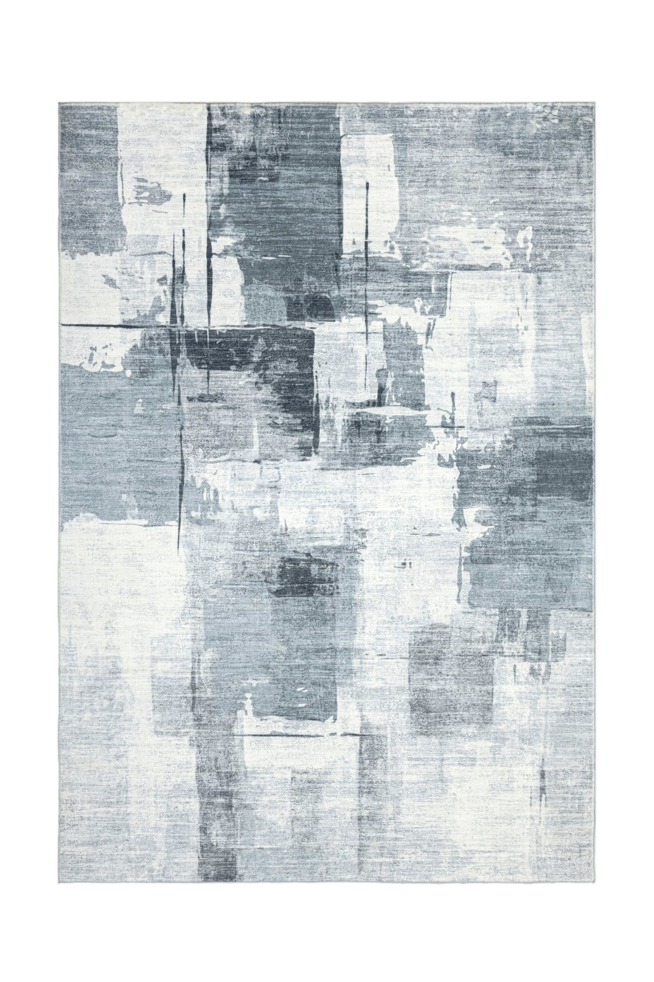 Abstrakter Design-Teppich Grau