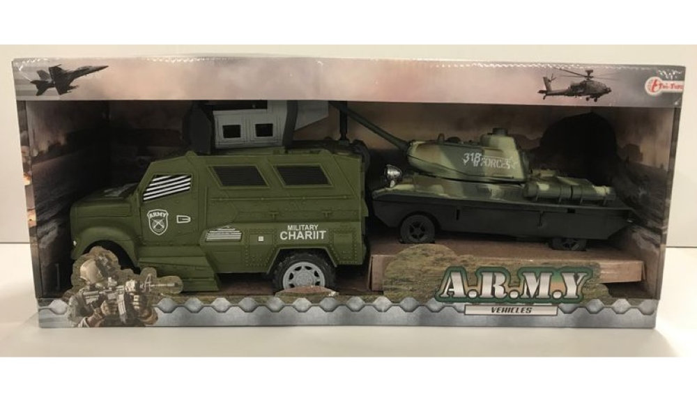 Toi-Toys Modelle & Fahrzeuge Army Vehicles - Militärfahrzeug mit Panzer - Spielset