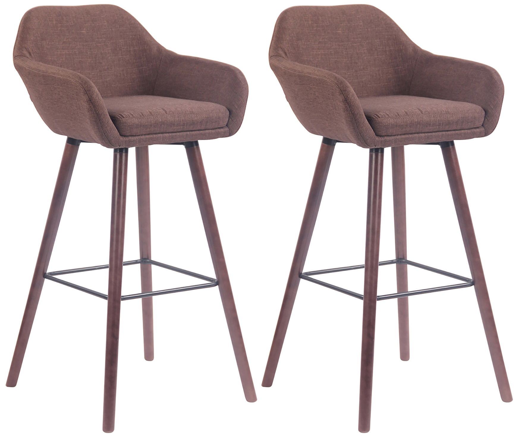 2er Set Barhocker Adelaide walnuss