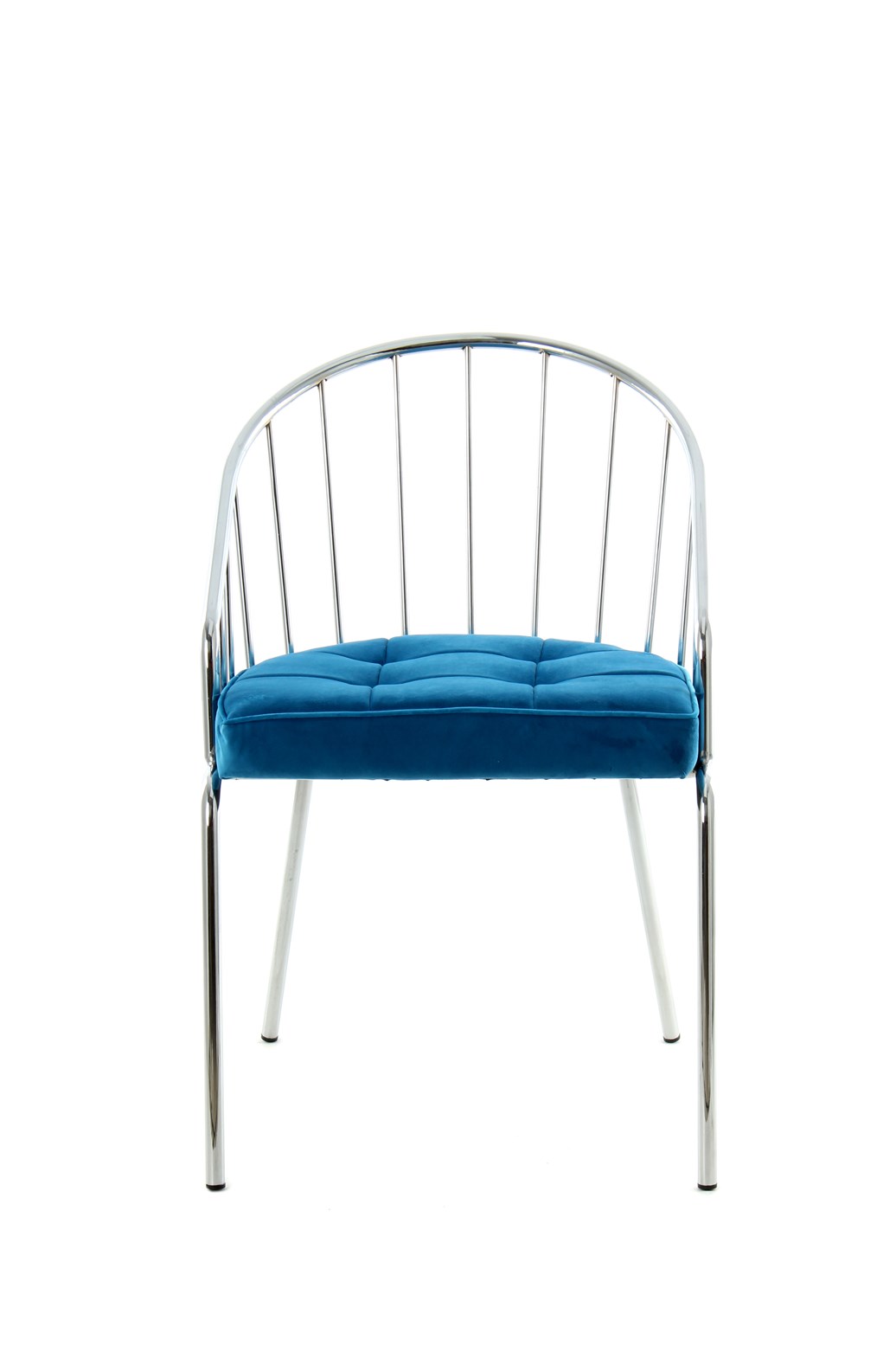 Design-Stuhl Blau / Chrom