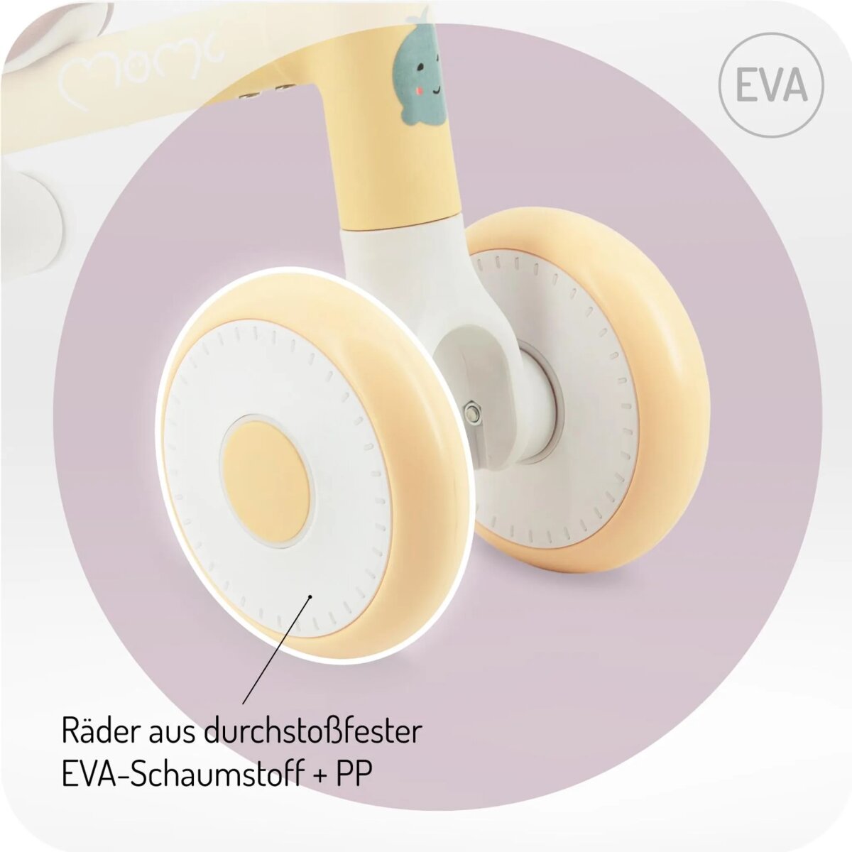 MoMi DEX – Faltbares 2-in-1 Laufrad & Dreirad ohne Pedale, leicht, werkzeuglos montierbar, verstellbarer Sitz, ab 12 Monaten, bis 20 kg – Gelb